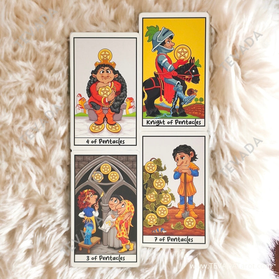 The Cheeky Tarot - a whimsical spin on the classic Rider Waite Tarot! Dive into this playful deck's intuitive depths. Perfect for an engaging and magical reading.