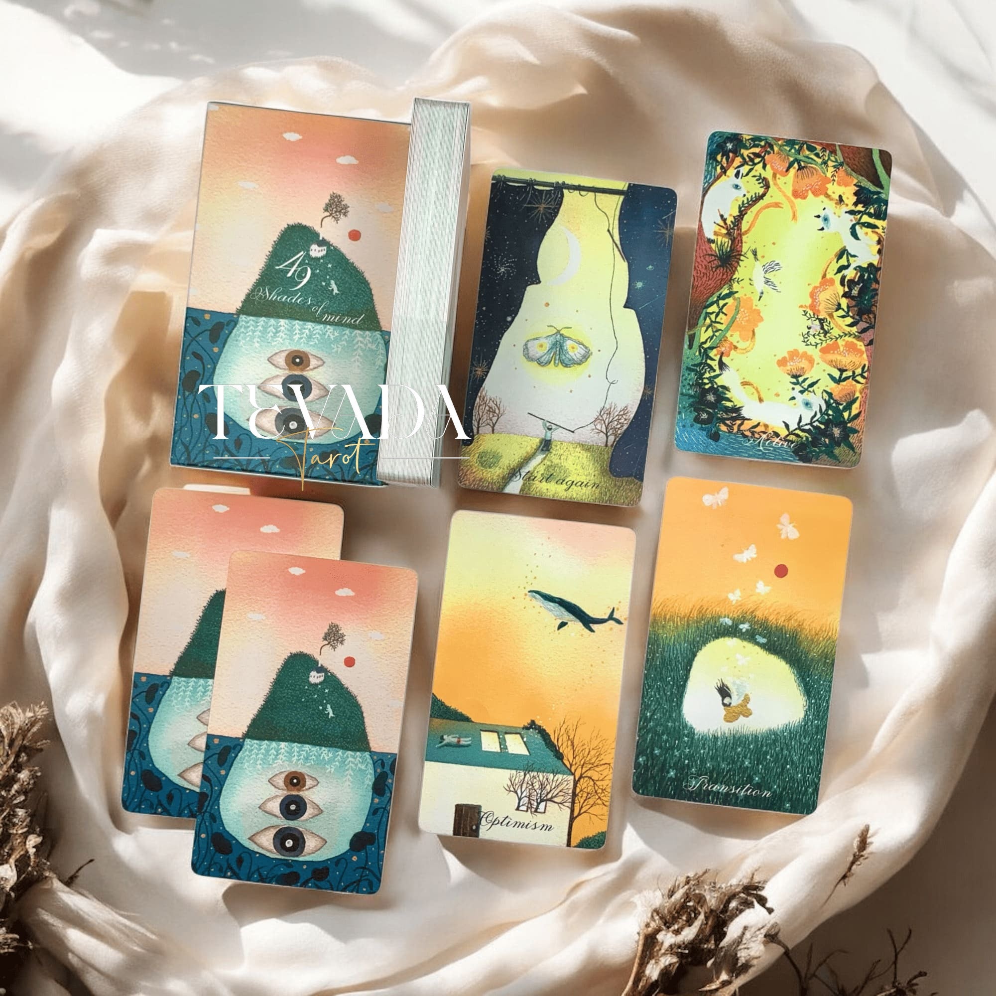 Unlock your subconscious with "49 Shades of Mind," an intuitive oracle deck of 49 abstract art cards. Perfect for narrative therapy and self-discovery, guiding you through profound wisdom and clarity.