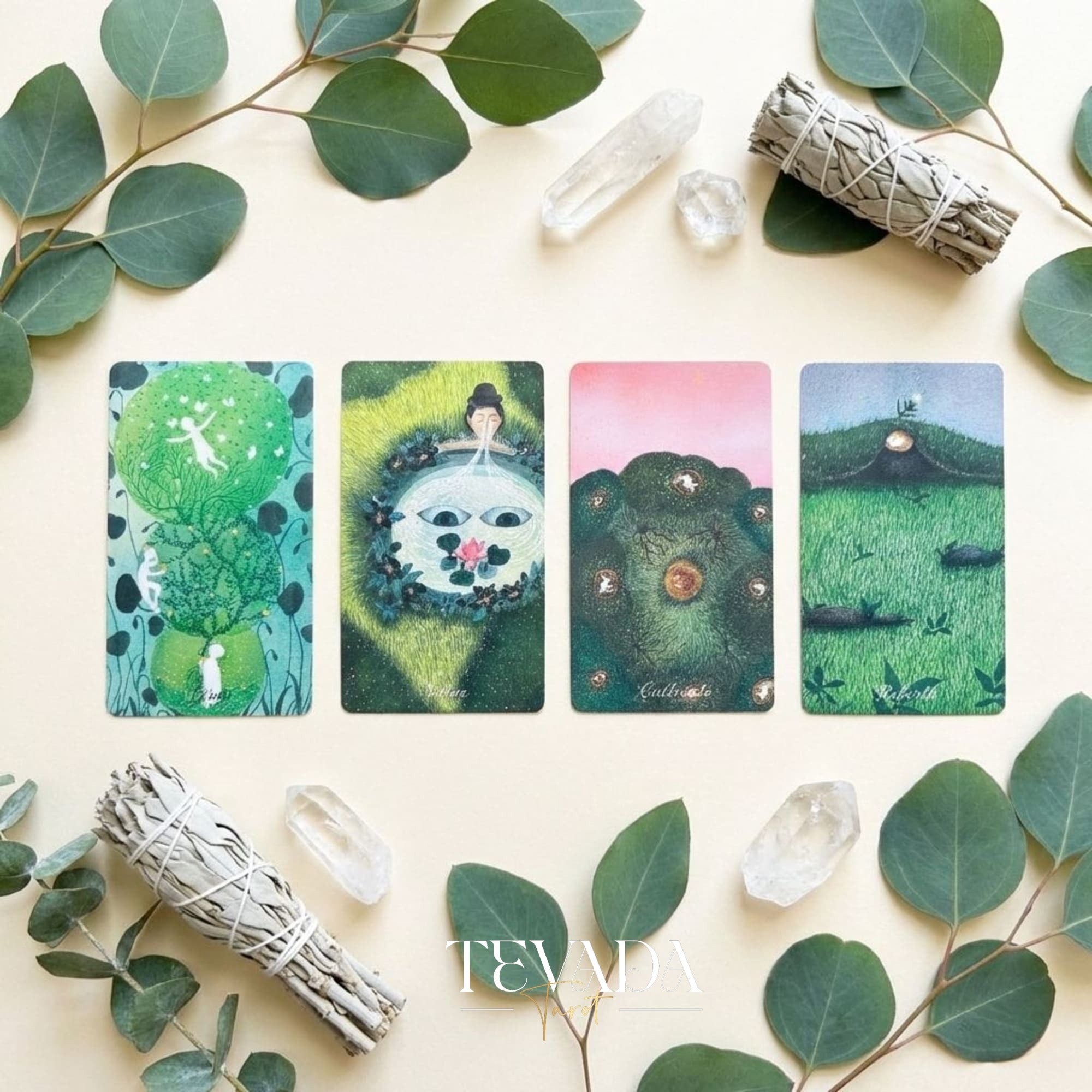 49 Shades of Mind Oracle Deck con suaves dibujos animados y temas de terapia de color para la curación emocional.