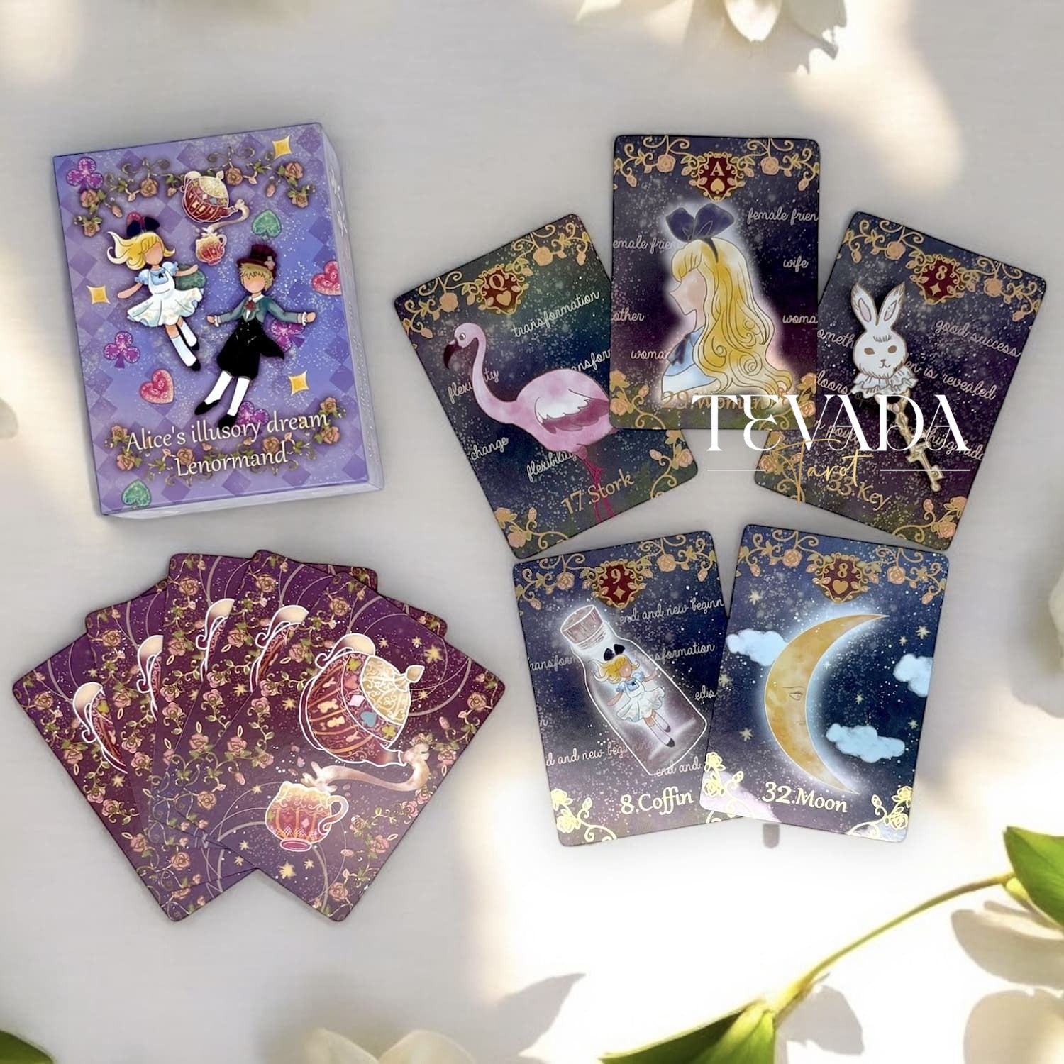 Alice’s Illusory Dream Lenormand REG whimsical storybook oracle deck for inner child reflection