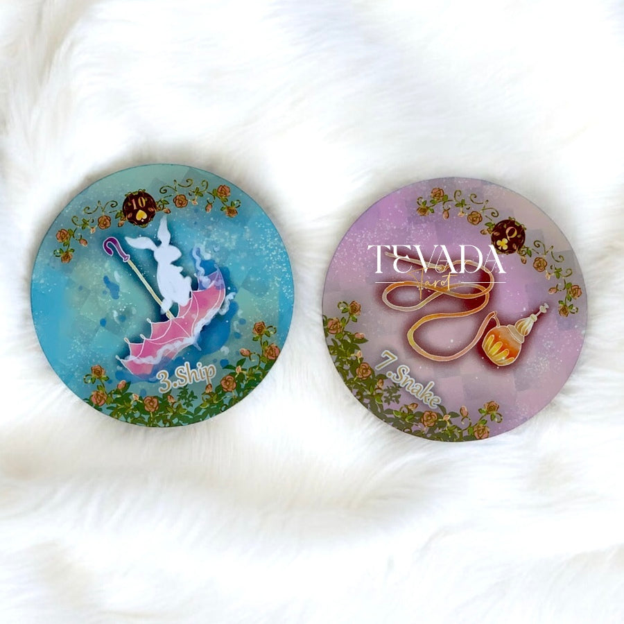 Alice’s Illusory Dream Lenormand MINI round pocket oracle cards for gentle daily reflection