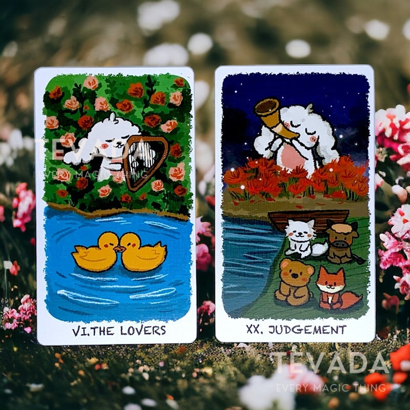 Boing, boing your way to inner wisdom with the Boji Journey Tarot! This enchanting 78-card deck features adorable animal guides and the magic of Tarot. Explore captivating landscapes and discover the carrots of self-growth! ✨