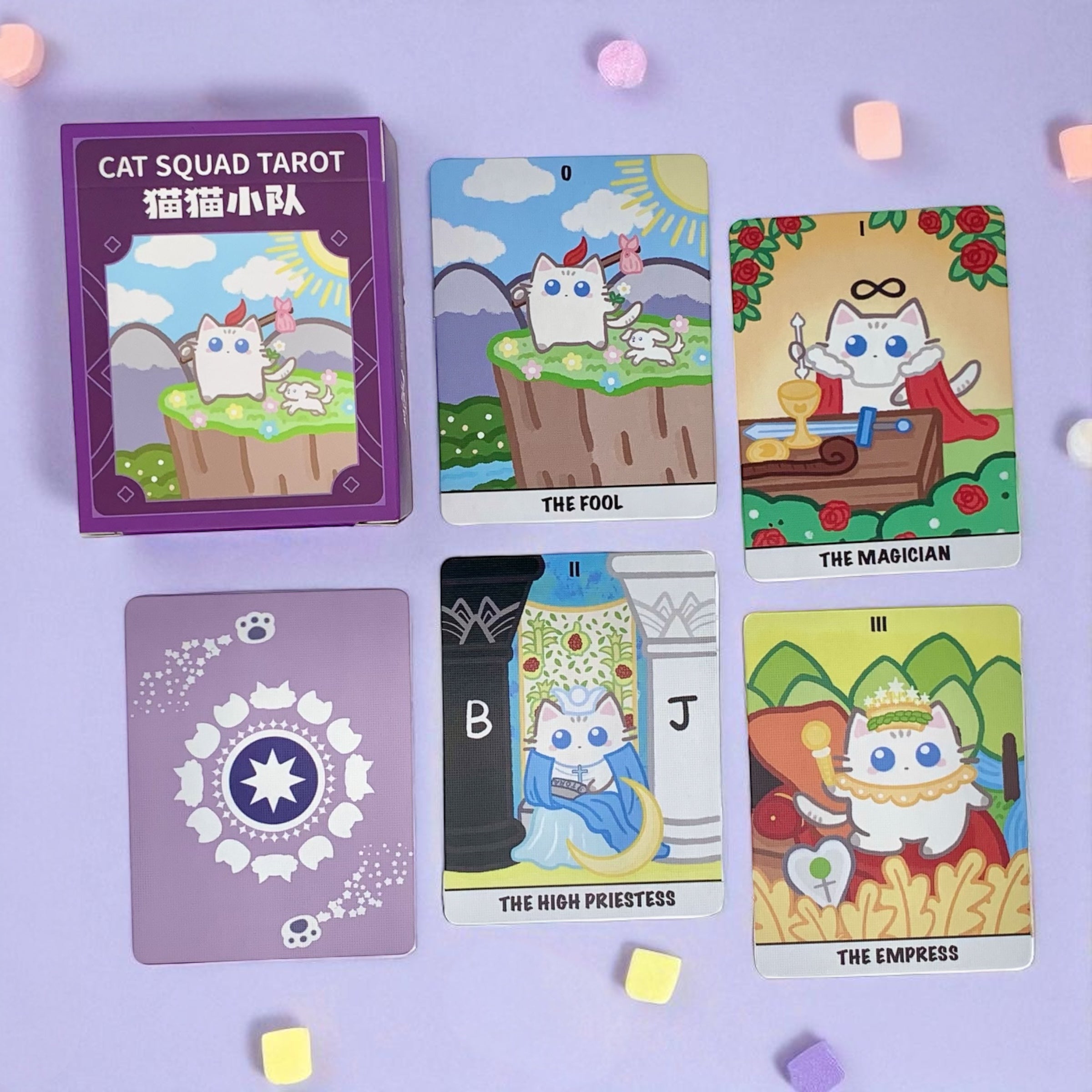 Explore the Cat Squad Tarot—a 78-card deck of charming white cats offering playful yet insightful readings for beginners and seasoned tarot readers.