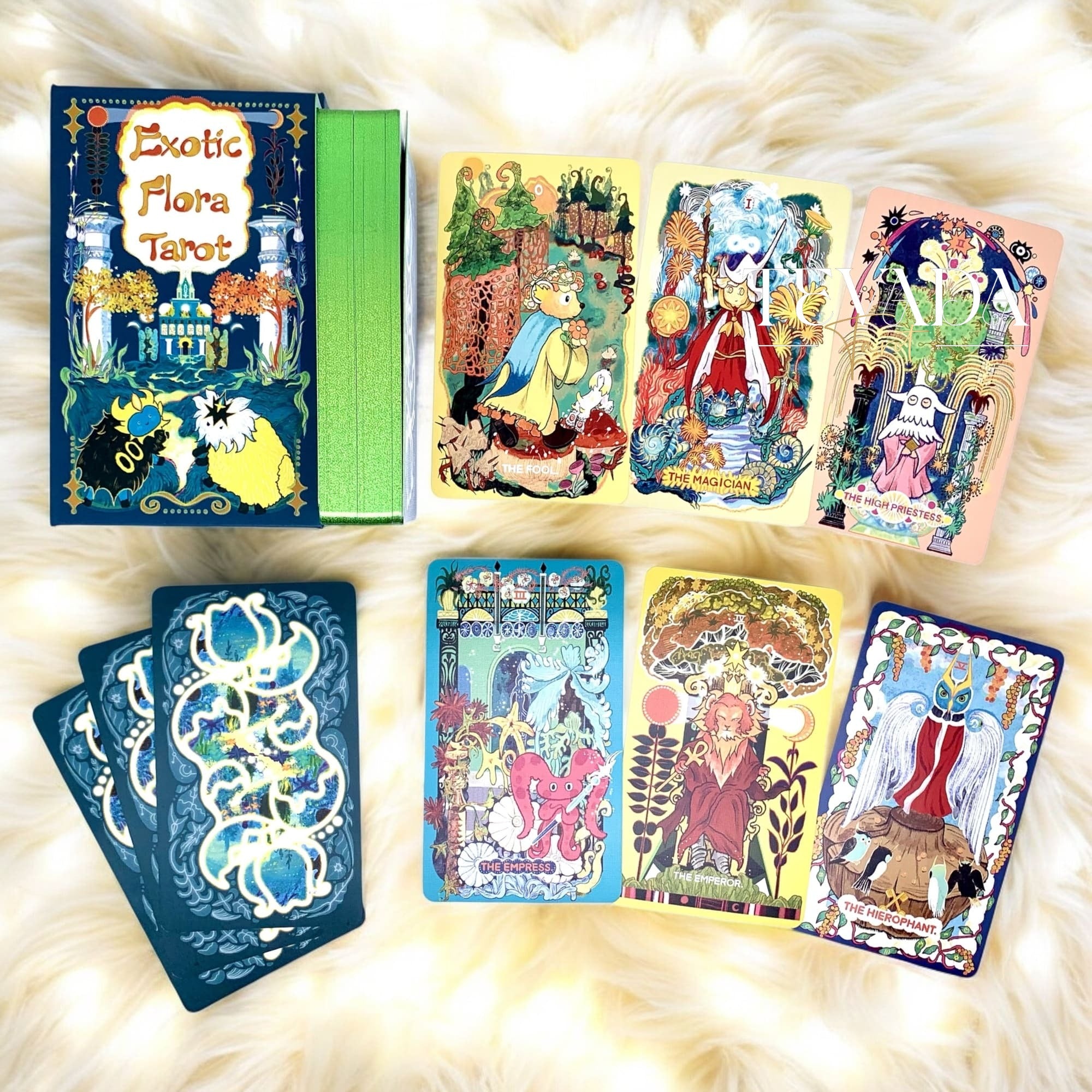 Explore rare plants and mystical guardians in Exotic Flora Tarot Twilight Edition—a surreal botanical tarot deck for intuitive, magical readings.