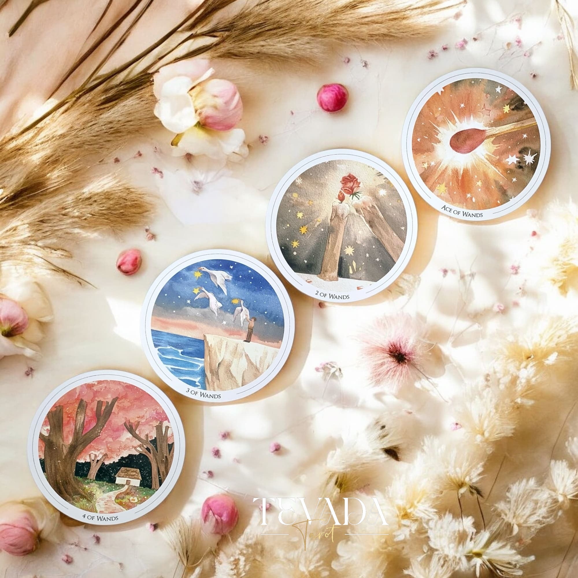 Discover the Gentle Universe Tarot â a 78-card circular deck in soft watercolor art, blending intuition, calm, and cosmic beauty for magical, heartfelt readings.