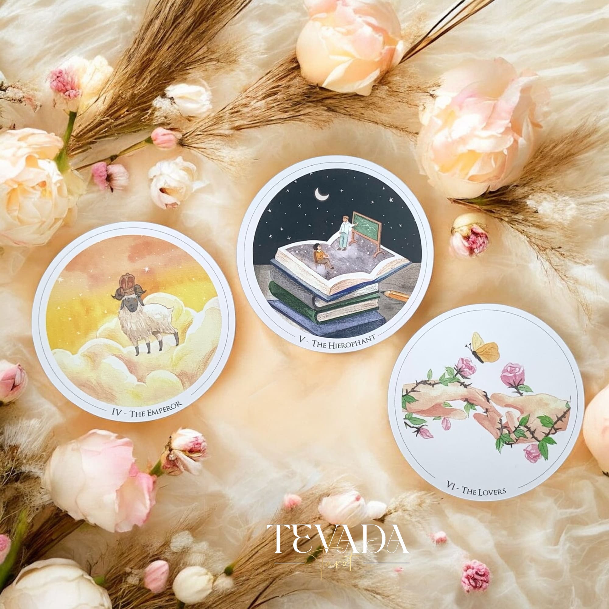 Discover the Gentle Universe Tarot â a 78-card circular deck in soft watercolor art, blending intuition, calm, and cosmic beauty for magical, heartfelt readings.