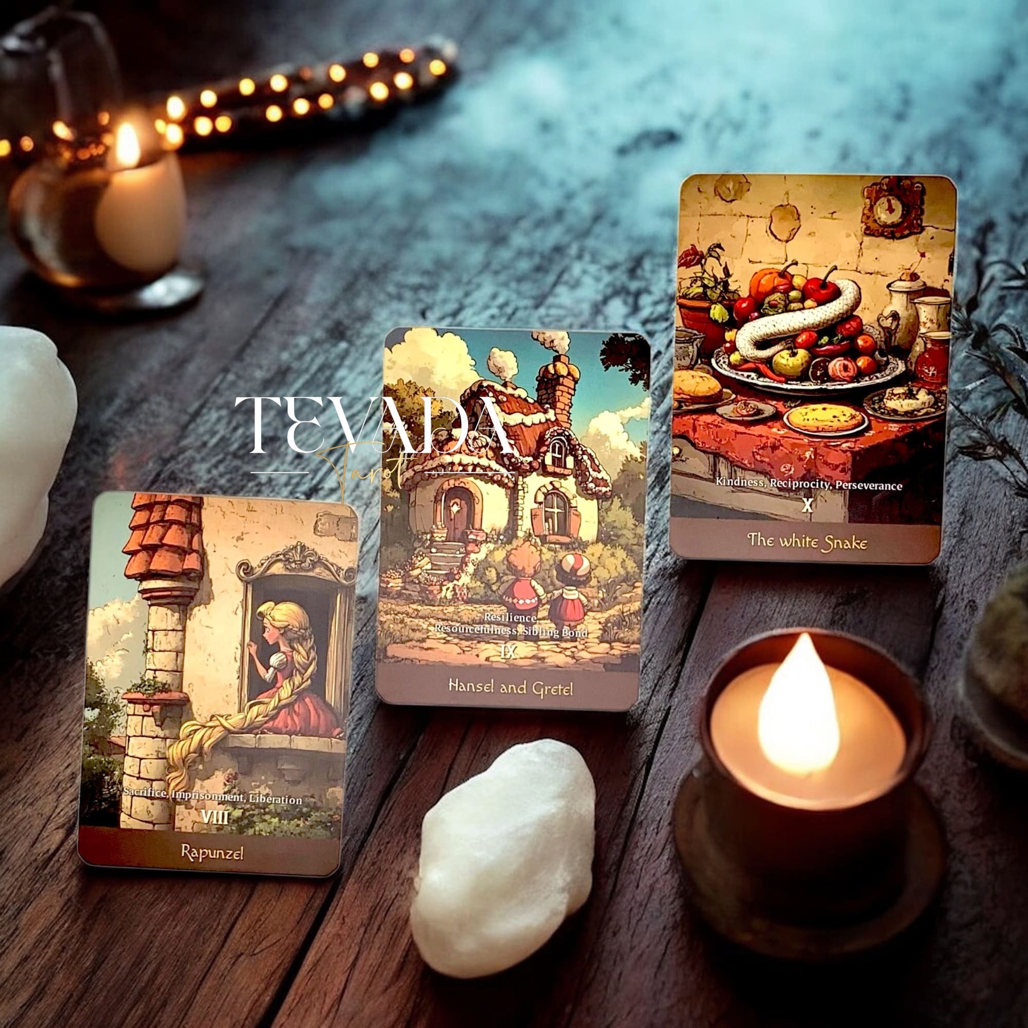 Discover the Grimms’ Oracle Deck—200 cards inspired by Grimm’s Fairy Tales that reveal intuitive guidance, timeless wisdom, and magical insight through storytelling and symbolism.