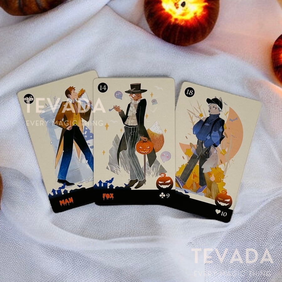 Unveil the magic of All Hallows' Eve with the Halloween Carnival Lenormand deck! Cute ghosts, warlocks, and witches guide your intuitive readings. Perfect for Halloween and year-round divination. Connect with the mystical today!