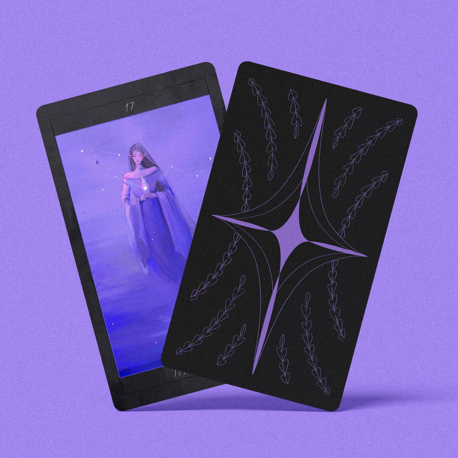 Honey and Lavender Tarot Deck featuring soft gothic Asian style art for shadow work and intuitive healing.