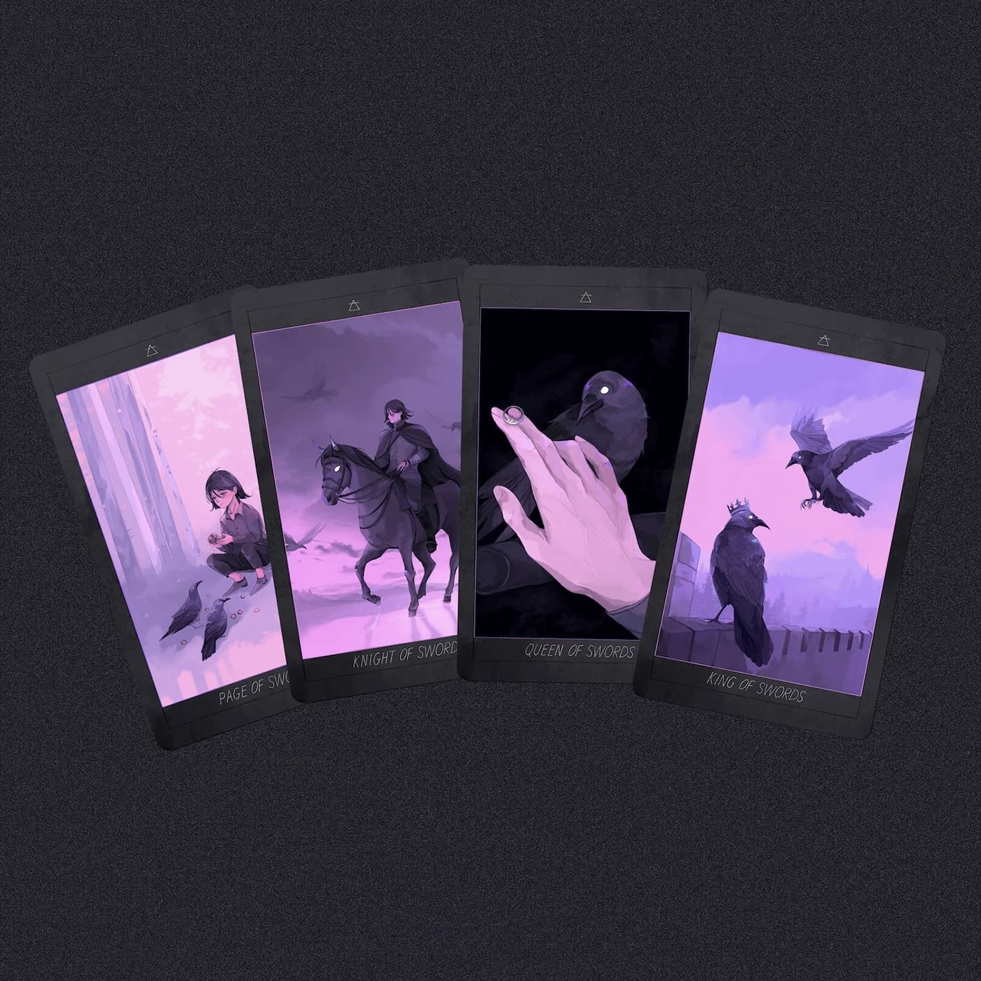 Honey and Lavender Tarot Deck featuring soft gothic Asian style art for shadow work and intuitive healing.