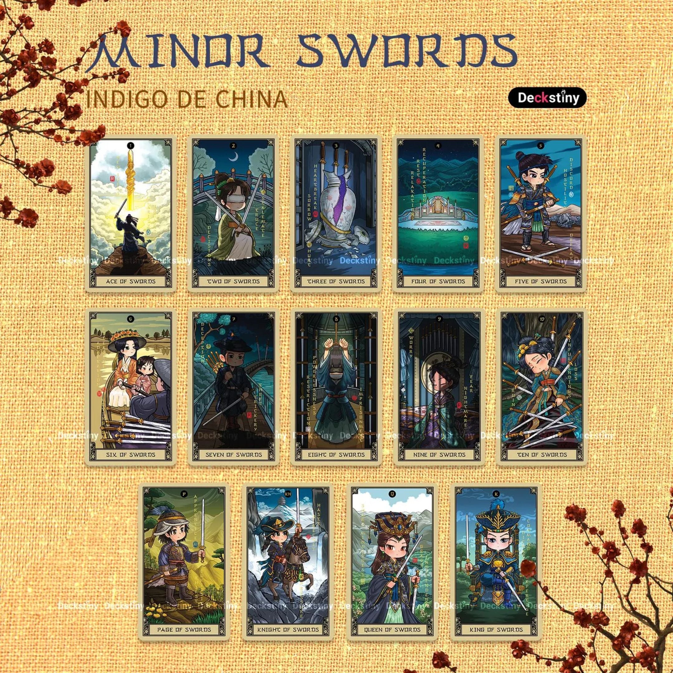 Discover the Indigo de China Tarot — a magical 78-card deck inspired by Chinese mythology, blending art, wisdom, and intuition to guide your spiritual growth and divination journey.