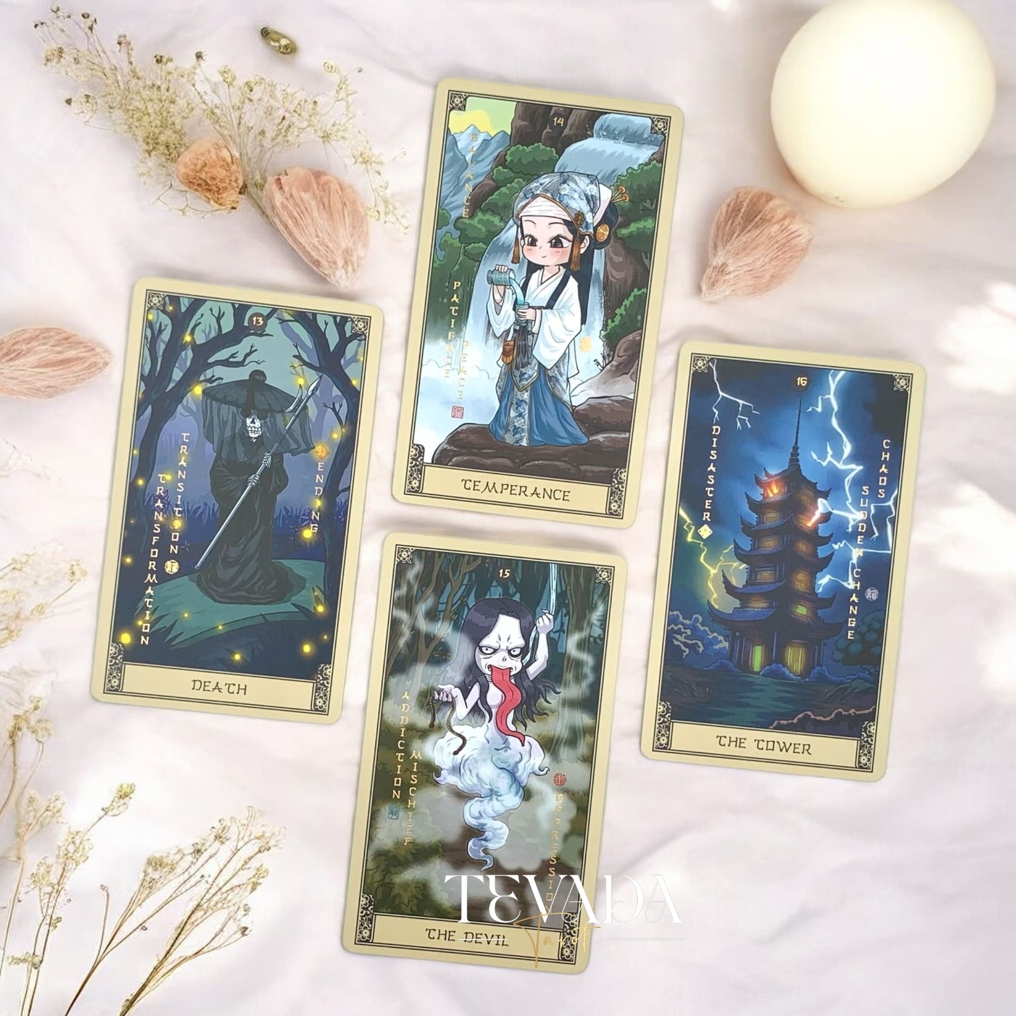 Discover the Indigo de China Tarot — a magical 78-card deck inspired by Chinese mythology, blending art, wisdom, and intuition to guide your spiritual growth and divination journey.
