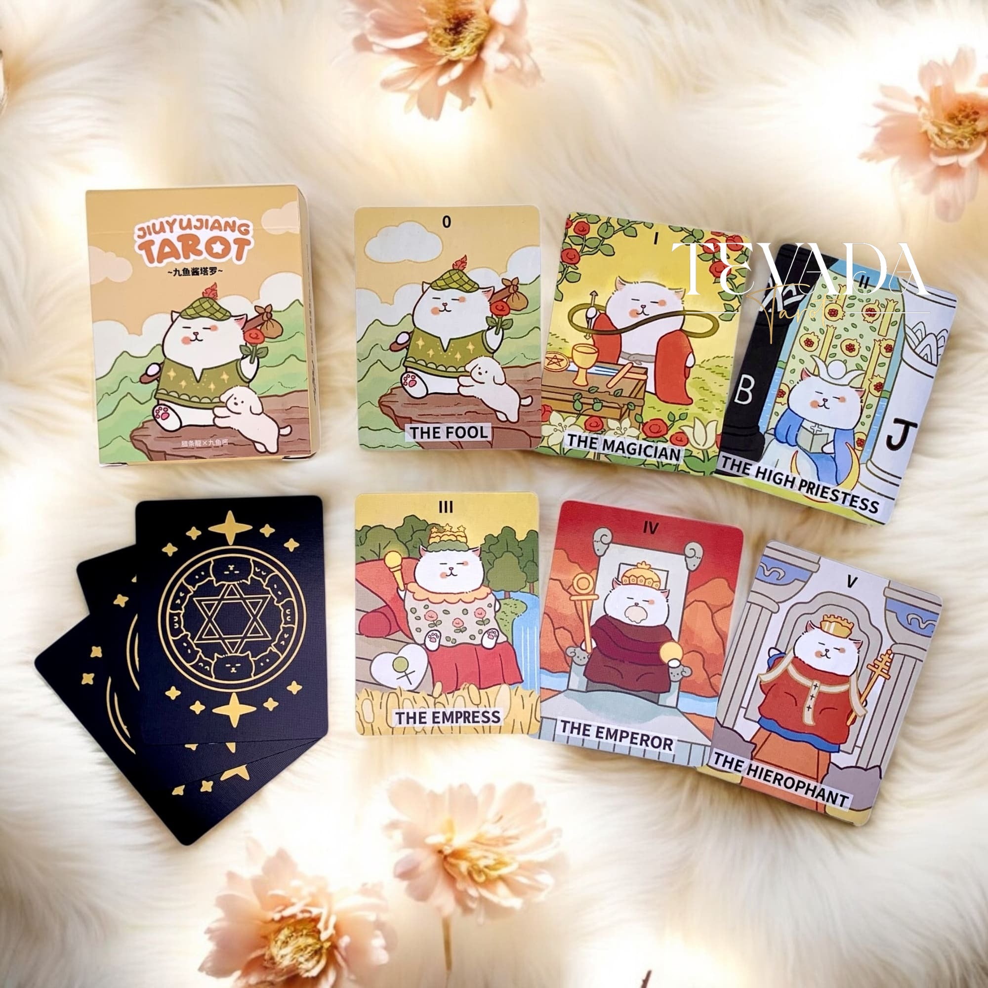 Discover the Jiuyujiang Chubby Cat Tarot, a 78-card deck featuring adorable cats that bring playful charm and intuitive insight to your daily tarot practice.