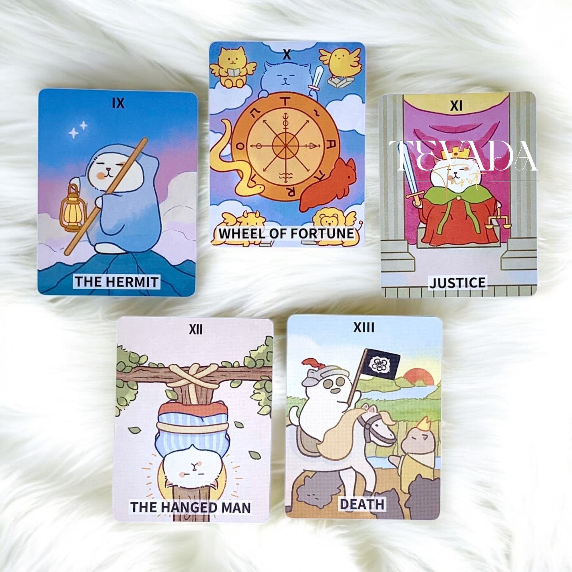 Discover the Jiuyujiang Chubby Cat Tarot, a 78-card deck featuring adorable cats that bring playful charm and intuitive insight to your daily tarot practice.
