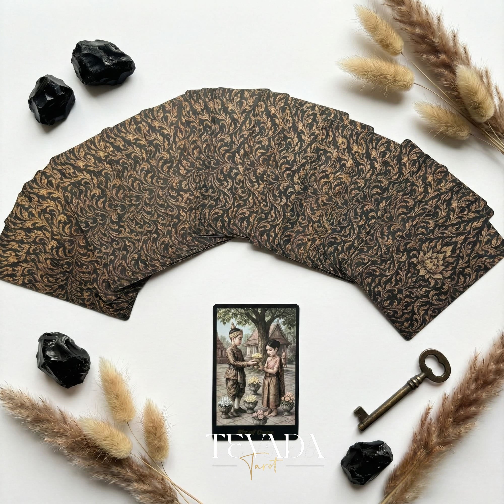 Discover the Journey Back In Time Tarot Deck, featuring stunning ancient Thai artistry. A unique, Rider-Waite inspired set for daily wisdom and clarity.