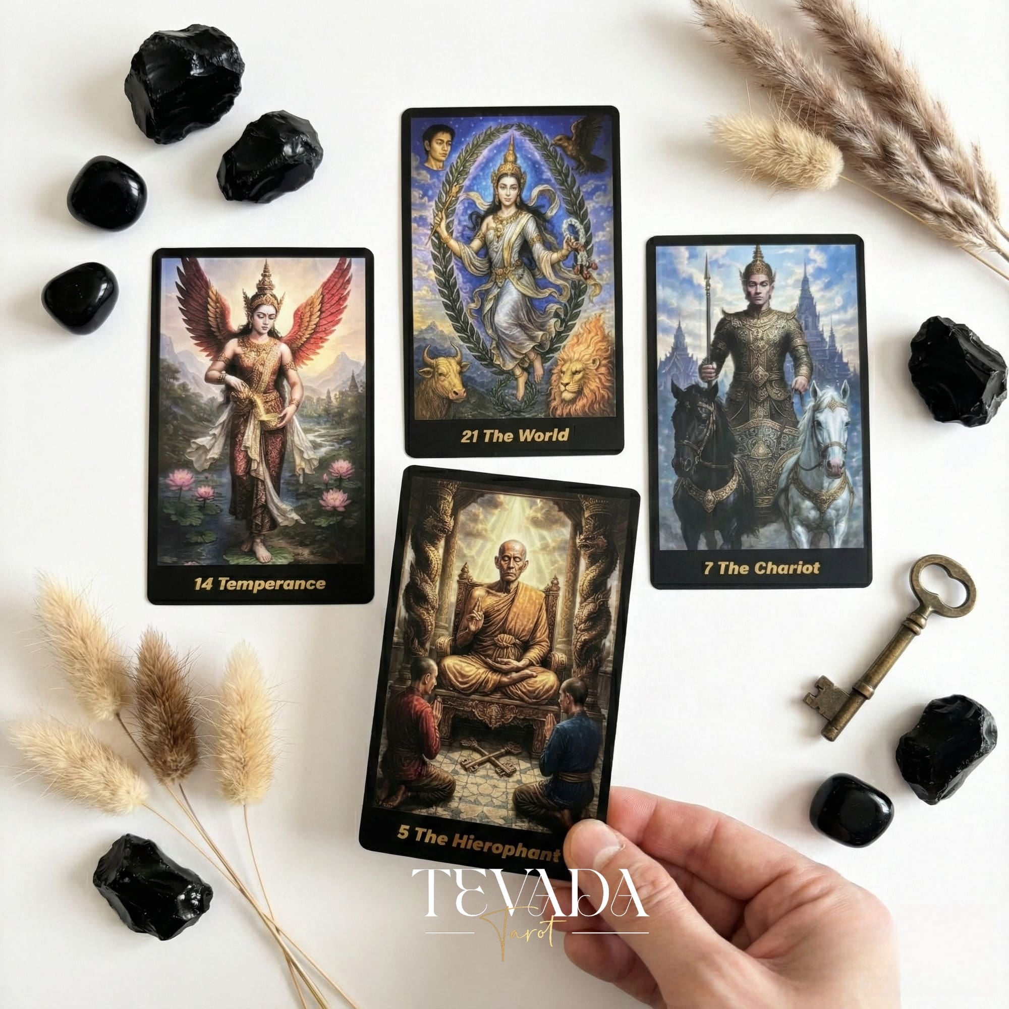 Discover the Journey Back In Time Tarot Deck, featuring stunning ancient Thai artistry. A unique, Rider-Waite inspired set for daily wisdom and clarity.
