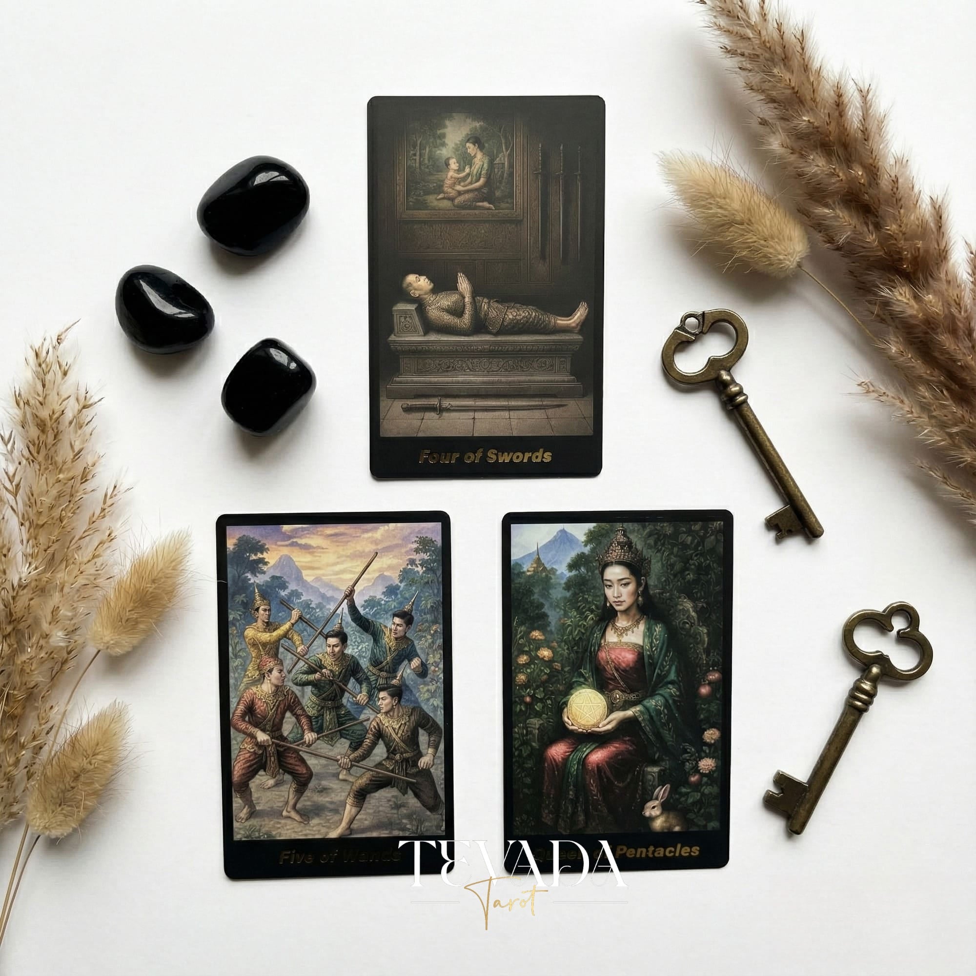 Discover the Journey Back In Time Tarot Deck, featuring stunning ancient Thai artistry. A unique, Rider-Waite inspired set for daily wisdom and clarity.