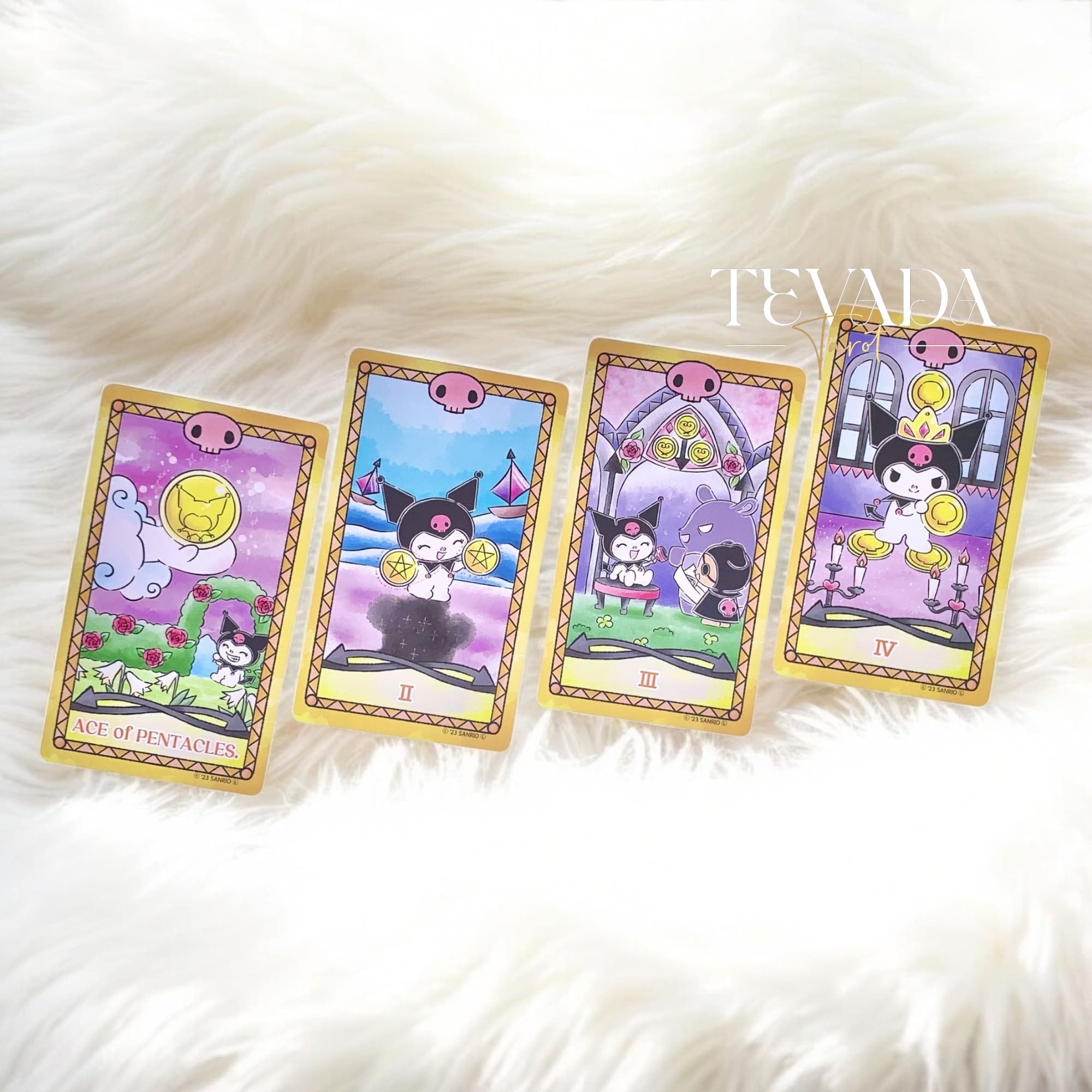 Luna’s Kuromi Tarot is a 78-card deck featuring original Sanrio artwork, blending playful charm and intuitive guidance—perfect for beginners and collectors.