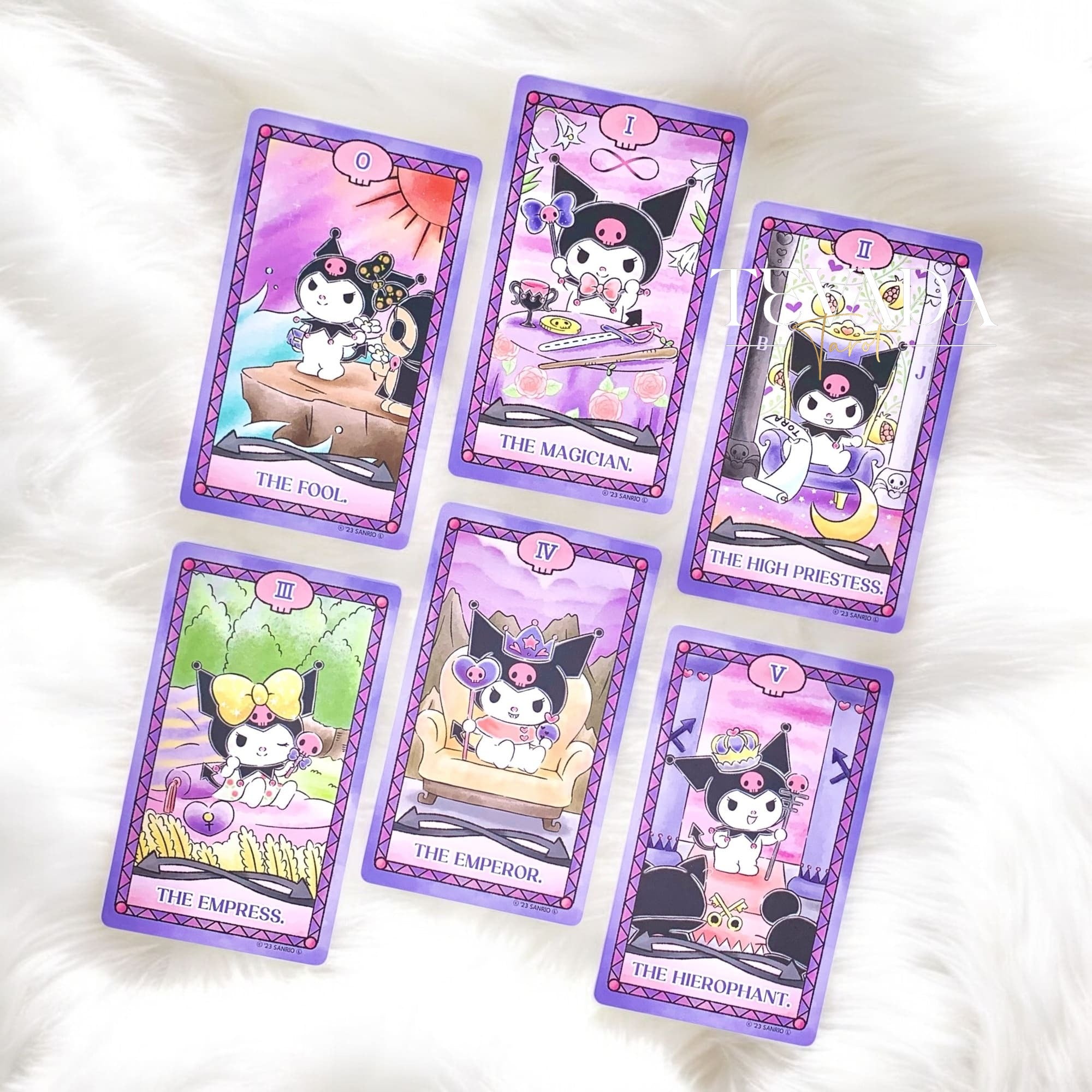 Luna’s Kuromi Tarot is a 78-card deck featuring original Sanrio artwork, blending playful charm and intuitive guidance—perfect for beginners and collectors.