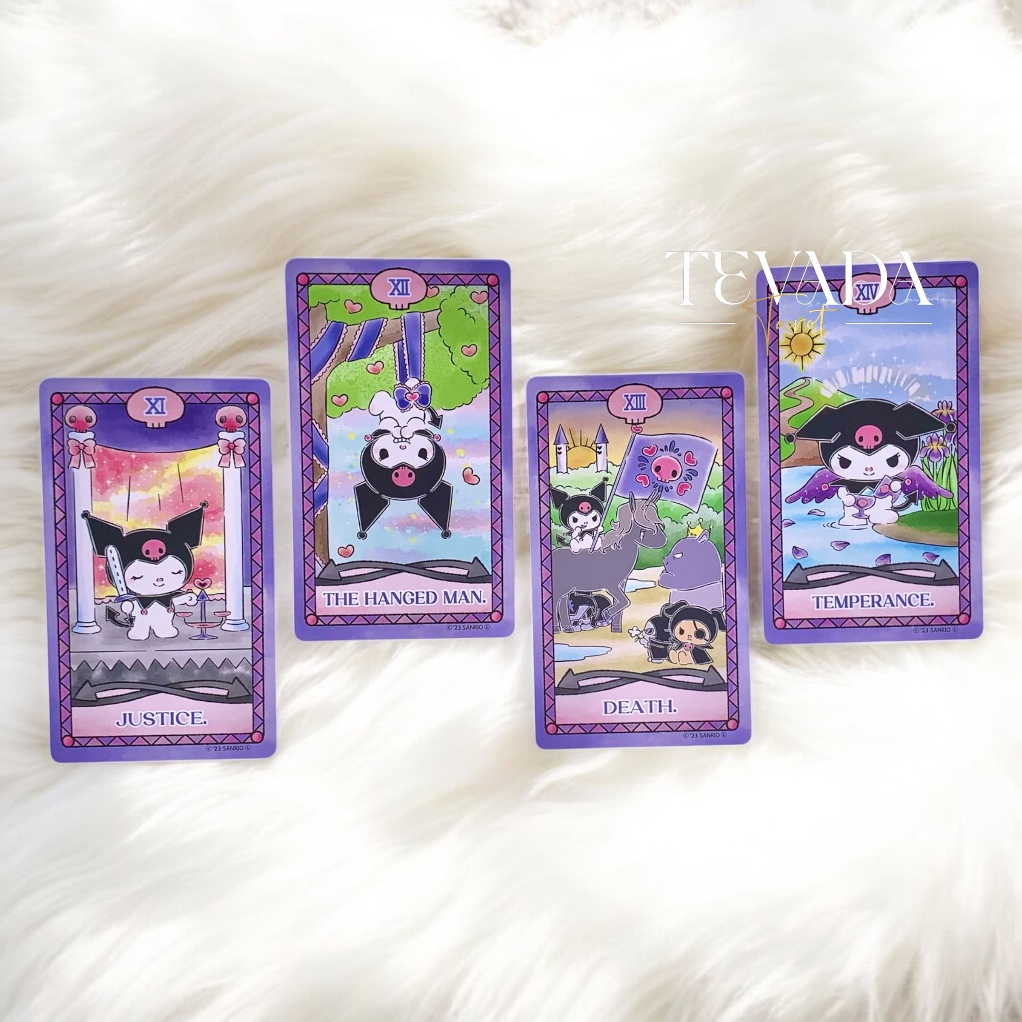 Luna’s Kuromi Tarot is a 78-card deck featuring original Sanrio artwork, blending playful charm and intuitive guidance—perfect for beginners and collectors.