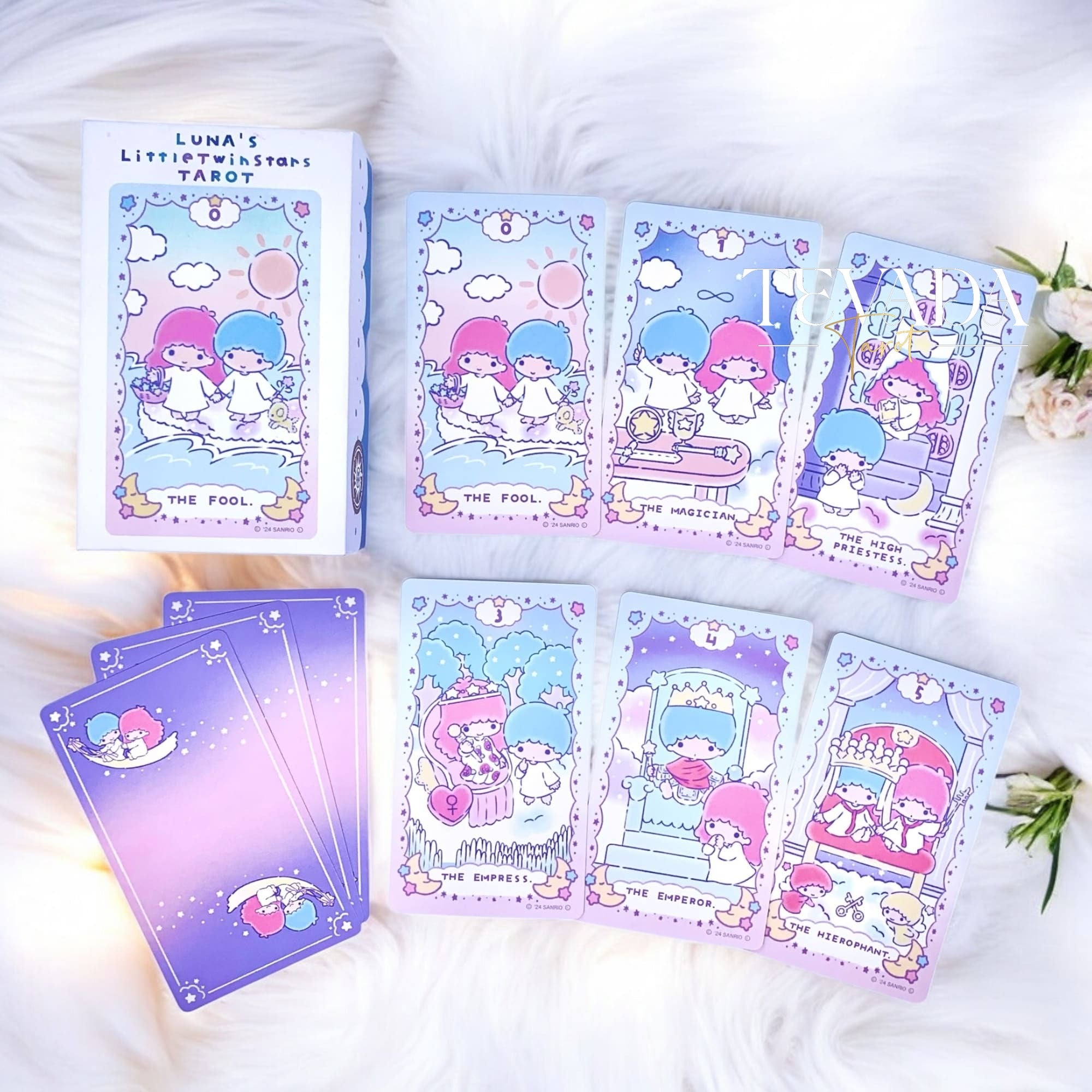 Discover Luna’s Little Twin Stars Tarot—78 magical cards featuring Kiki & Lala. Perfect for beginners, collectors, and intuitive readings. Includes guidebook in English.