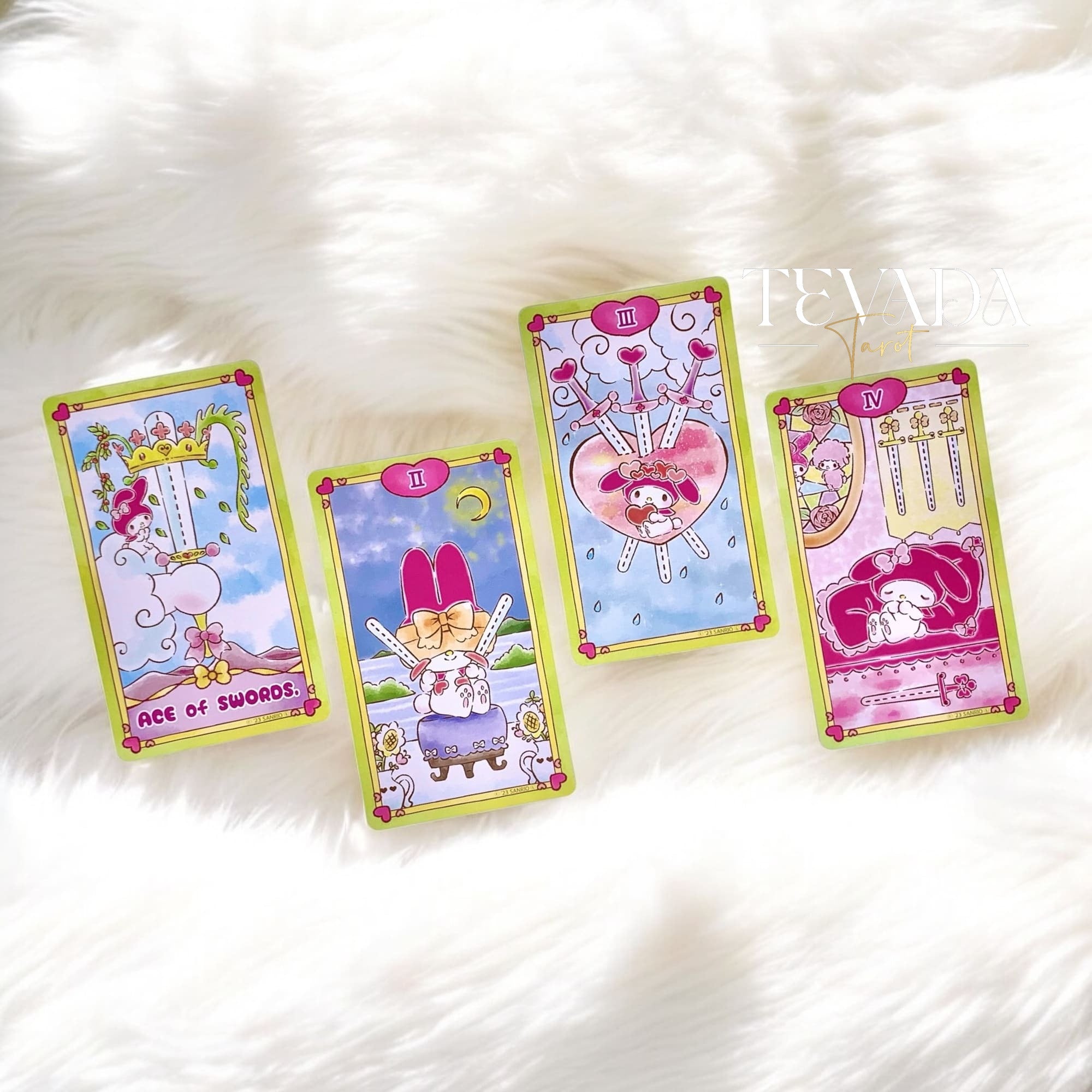 Explore intuitive tarot readings through adorable My Melody illustrations. A beginner-friendly 78-card deck for Sanrio fans and spiritual seekers.