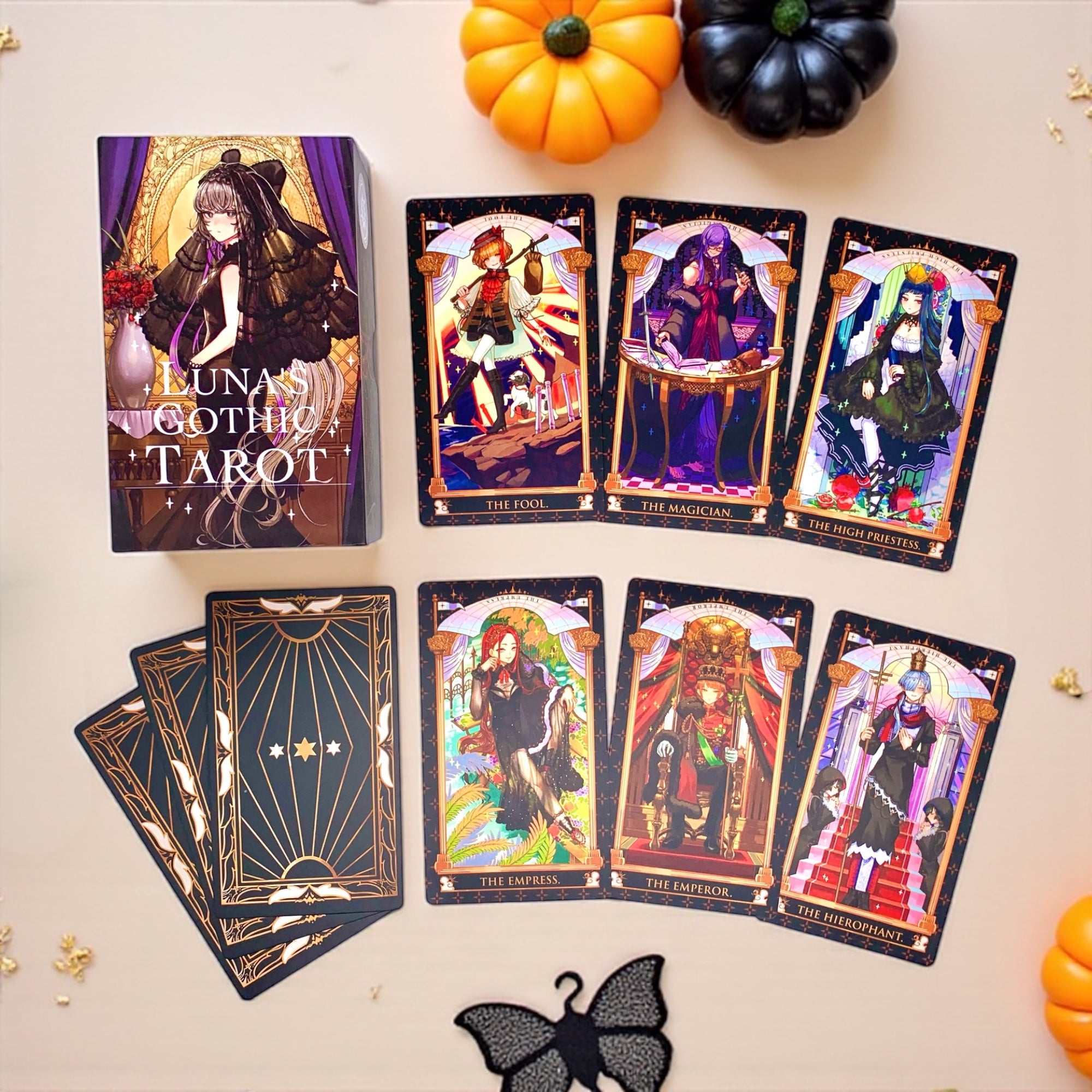 Luna’s Gothic Tarot is a 78-card deck featuring mystical Gothic art, rich symbolism, and intuitive depth—ideal for readings, reflection, and spiritual discovery.