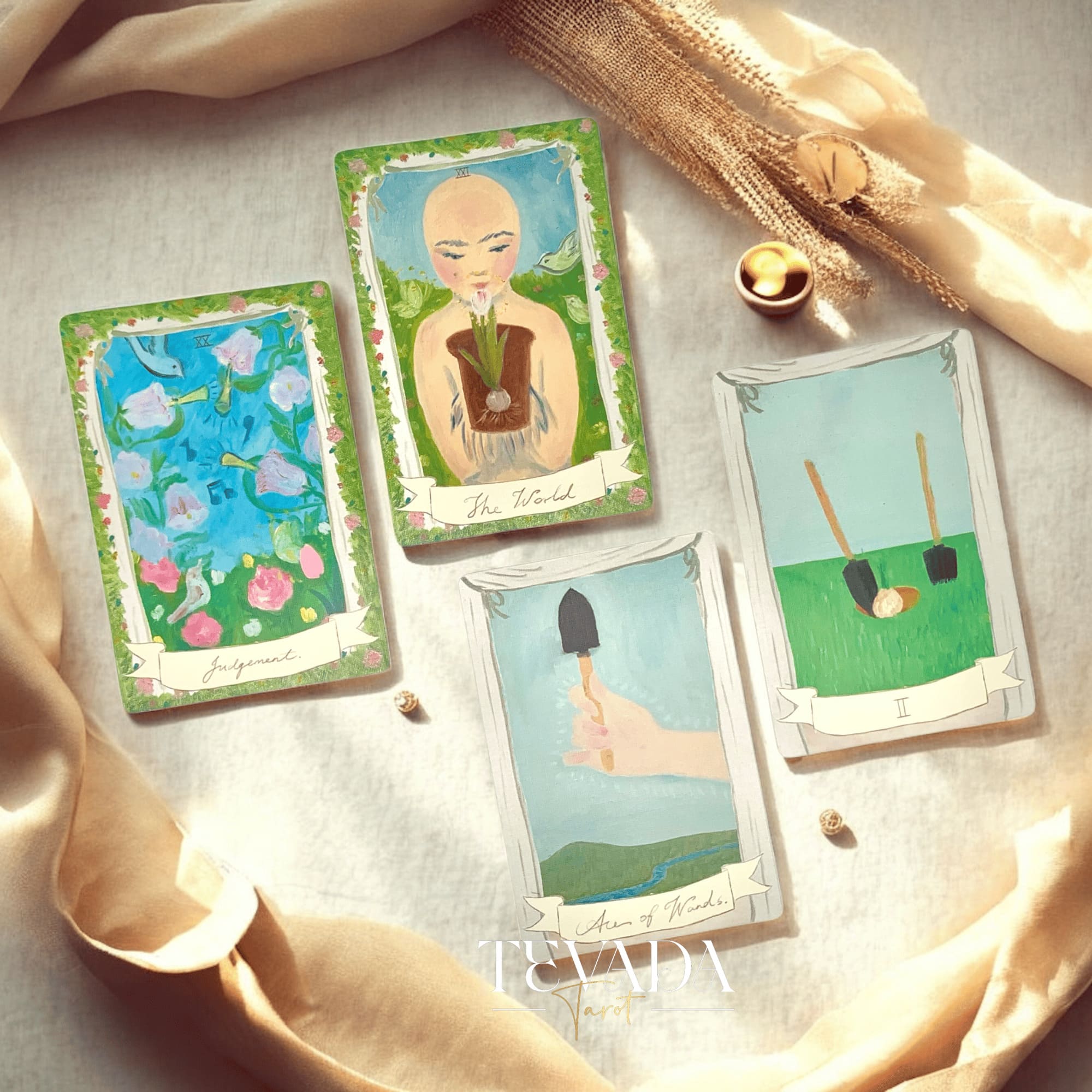 Discover Miranda’s Garden Tarot DELUXE—an intuitive, oil-painted deck inspired by a magical four-season garden. Perfect for soulful guidance, clarity, and heartfelt divination.