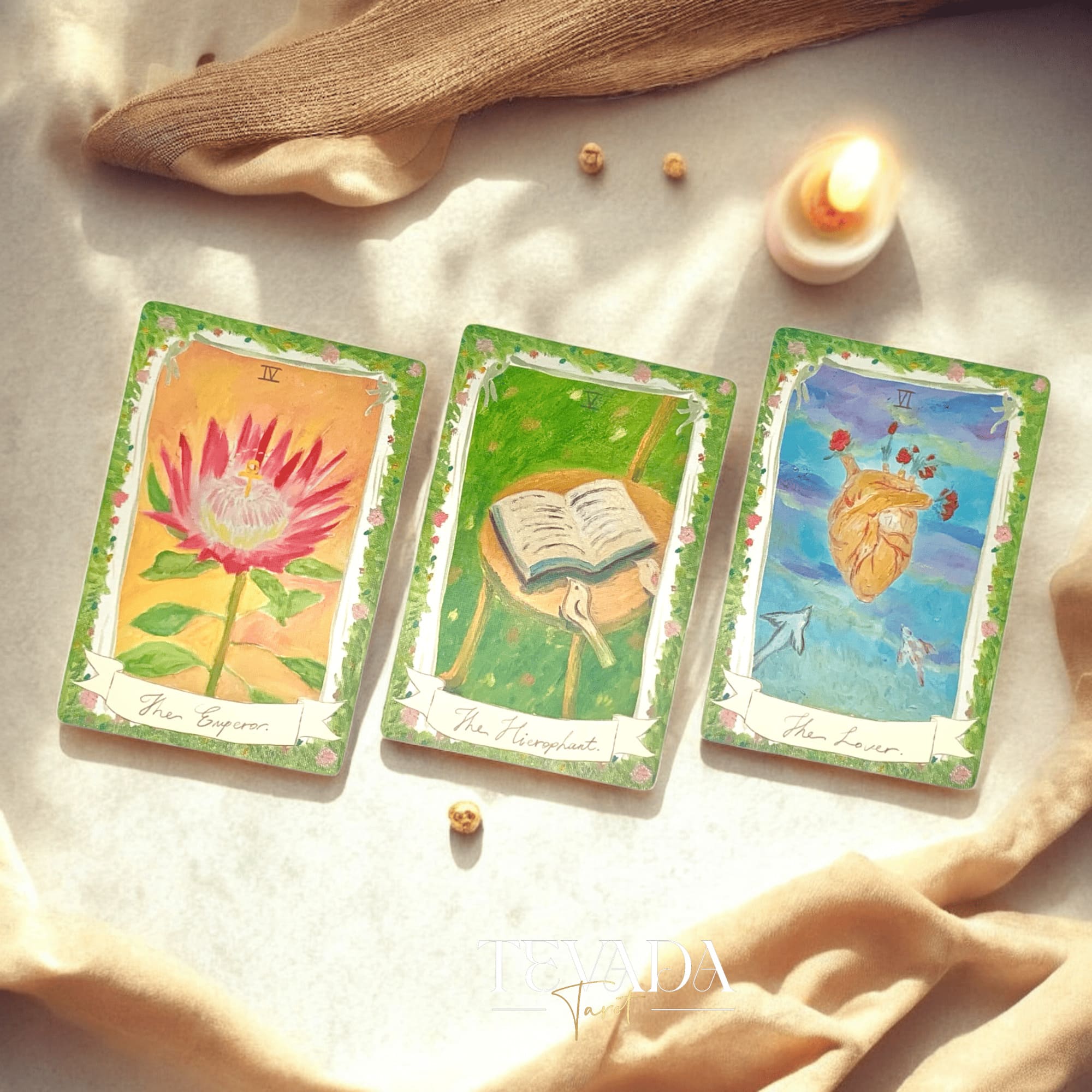 Discover Miranda’s Garden Tarot DELUXE—an intuitive, oil-painted deck inspired by a magical four-season garden. Perfect for soulful guidance, clarity, and heartfelt divination.