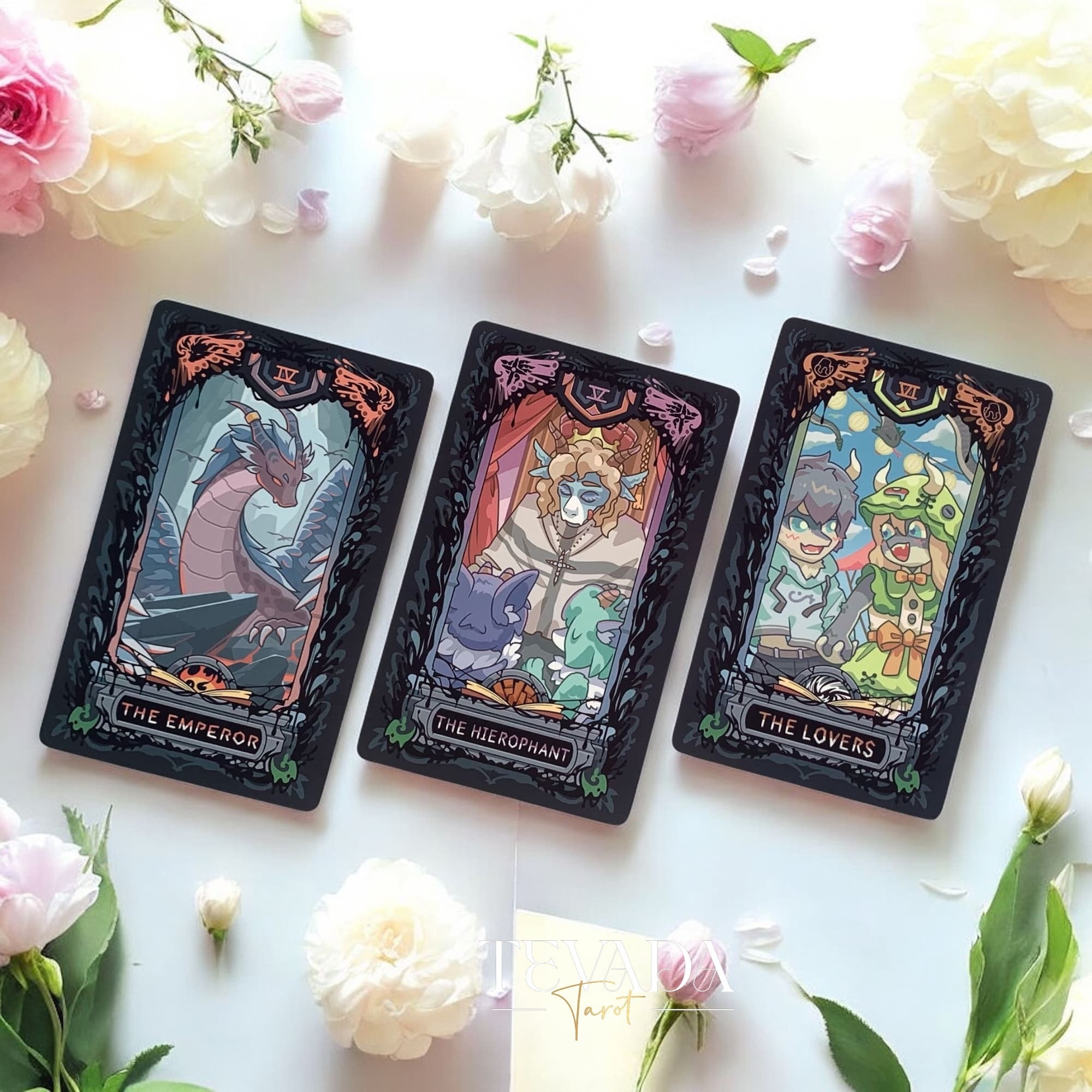 Discover the Molo No.7 Tarot Deck DELUXE Edition—78 cartoon-style cards featuring wolves and dragons, housed in a wooden box. A magical tool for divination, clarity, and intuitive readings.