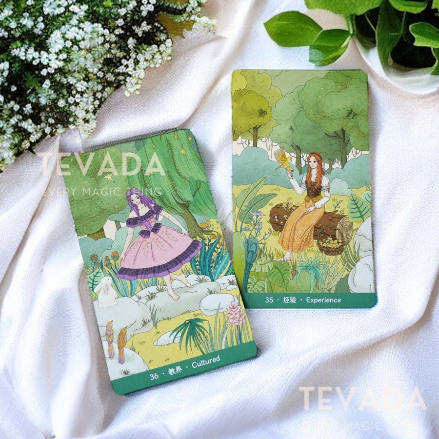Unlock the wisdom of the natural world with Nature Enlightenment Cards. Featuring 36 beautifully designed Asian Style cartoon cards with a green forest theme and metallic green edging, these cards are perfect for self-exploration and inspiration.