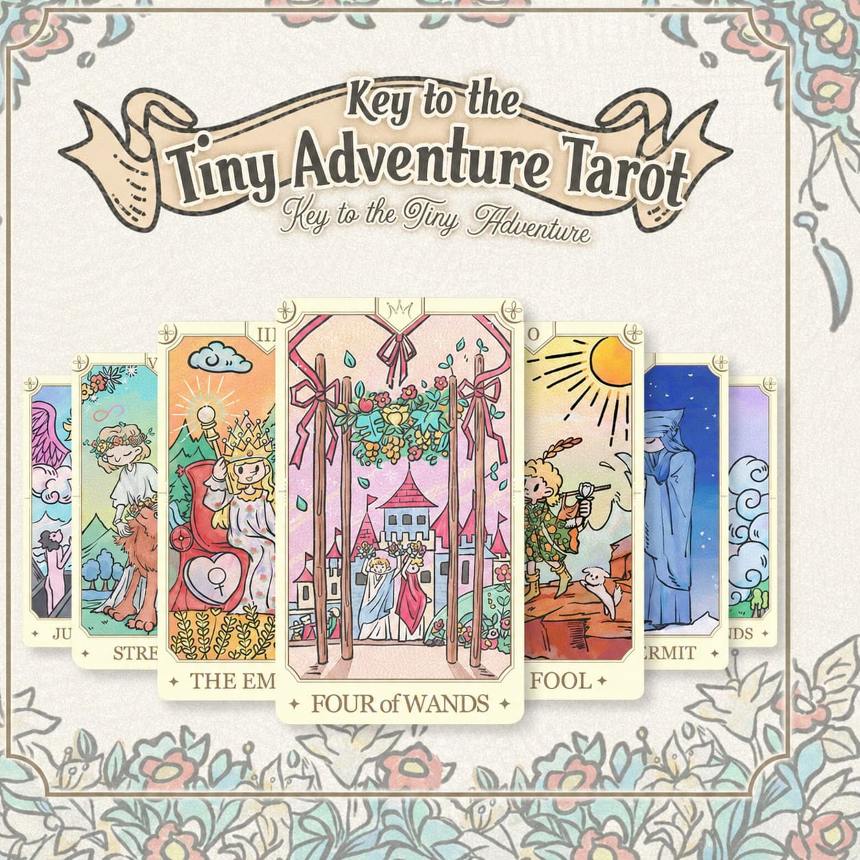 Key to the Tiny Adventure Tarot regular edition whimsical miniature-world indie tarot deck for daily reflection