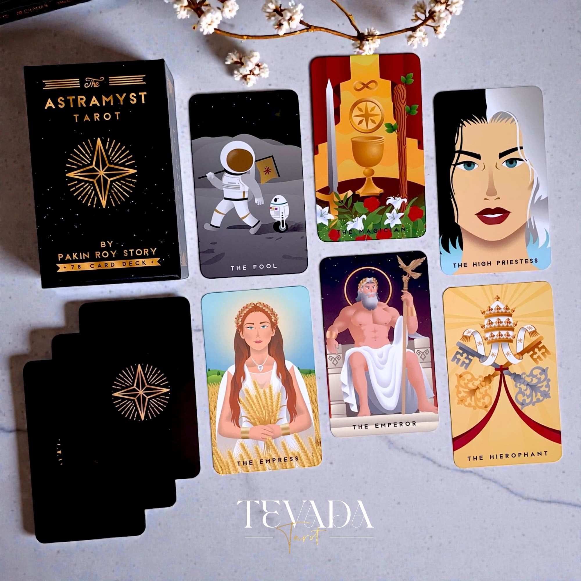 Unlock divine wisdom through The Astramyst Tarot, a 78-card deck combining Thai Khon art, sacred deities, and cosmic energy for intuitive readings and daily spiritual insight.