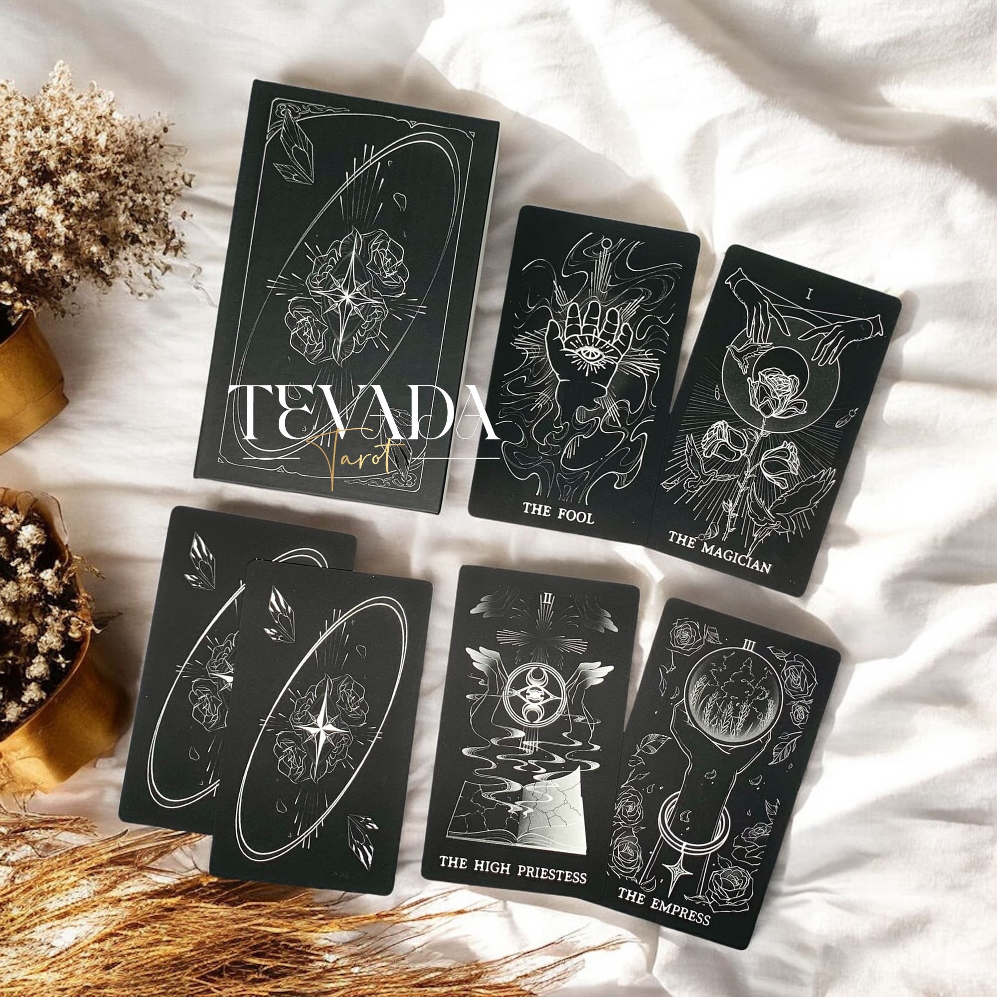 Discover The Hand Tarot Deck, a monochrome 78-card divination tool designed for intuitive readings, symbolic depth, and clear spiritual insight.
