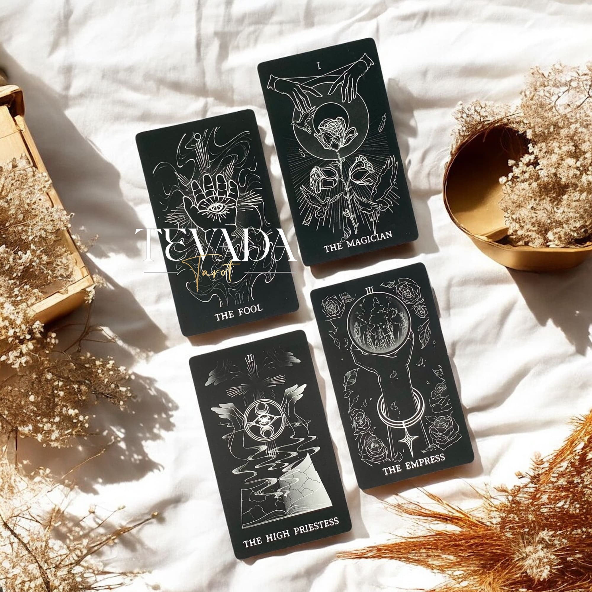 Discover The Hand Tarot Deck, a monochrome 78-card divination tool designed for intuitive readings, symbolic depth, and clear spiritual insight.