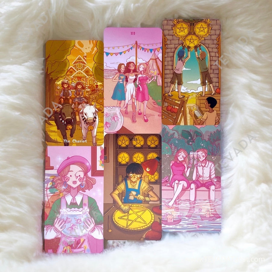 Embark on an enchanting journey with The Land of Stories Tarot deck, featuring 78 beautifully illustrated cards inspired by fairytales, fables, folklore, and mythology. Discover intuitive guidance and profound insights as you delve into the captivating realms of this whimsical and magical tarot deck