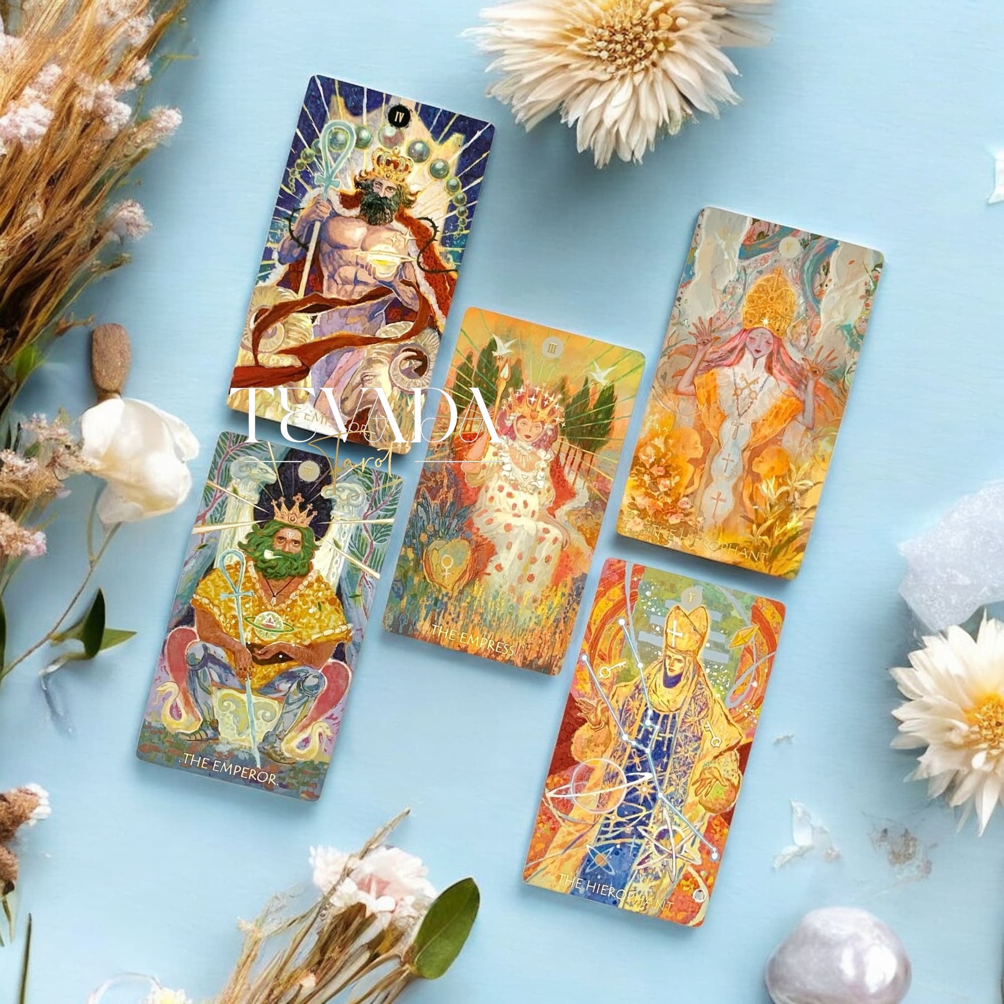 Whisper of Stars and Garden Tarot Starry Sky Edition gold foil edges celestial botanical indie tarot deck