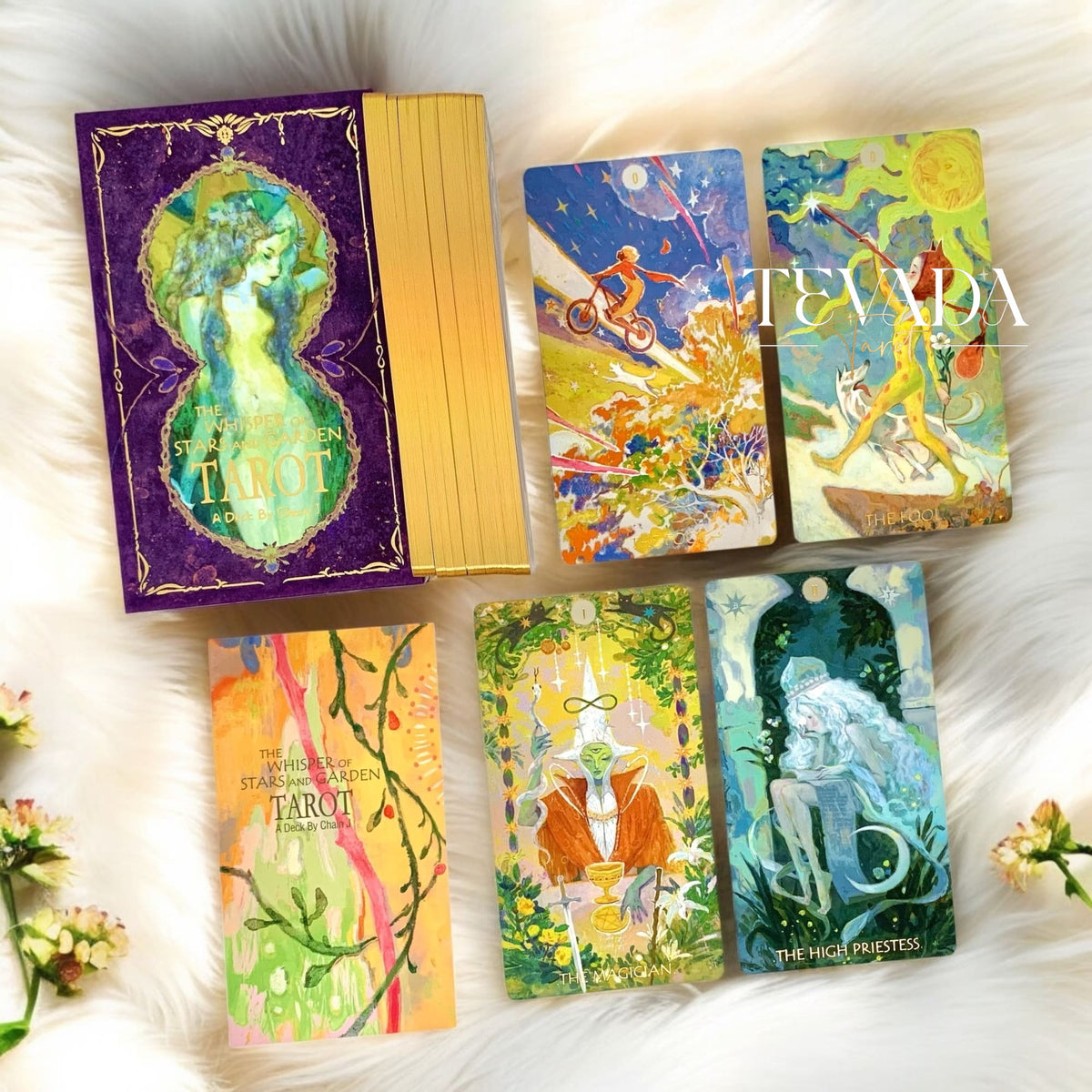 Discover The Whisper of Stars and Garden Tarot SELF Edition, a 78-card deck of mystical art and deep introspection. Embrace self-discovery through rich purple hues and golden whispers of wisdom.