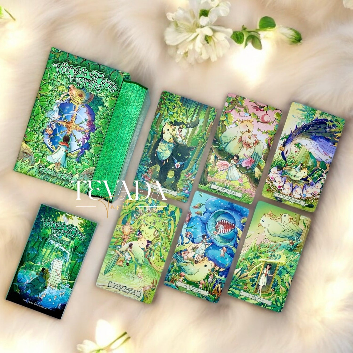 Unlock intuitive magic with the Forest Spirit Imprint Tarot. This 78-card fairy-inspired deck weaves a dreamlike realm of guidance, divination, and personal growth through stunning artistry.
