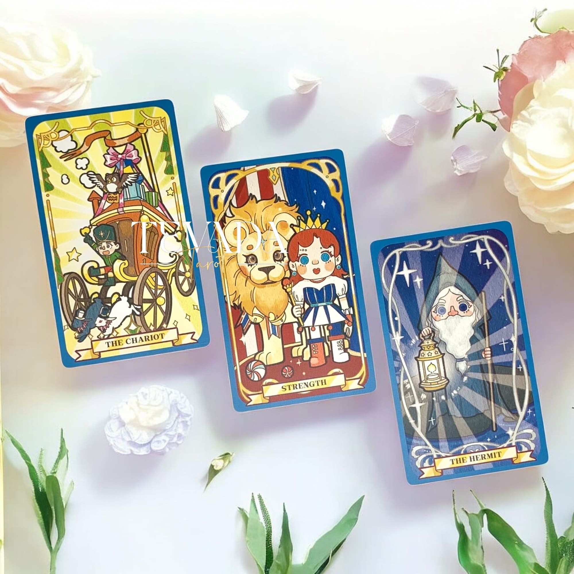 Discover the Walnut Puppet Tarot — a magical 78-card deck of courage, innocence, and cosmic wonder. Each oil-painted card inspires intuitive guidance and heartfelt self-discovery.