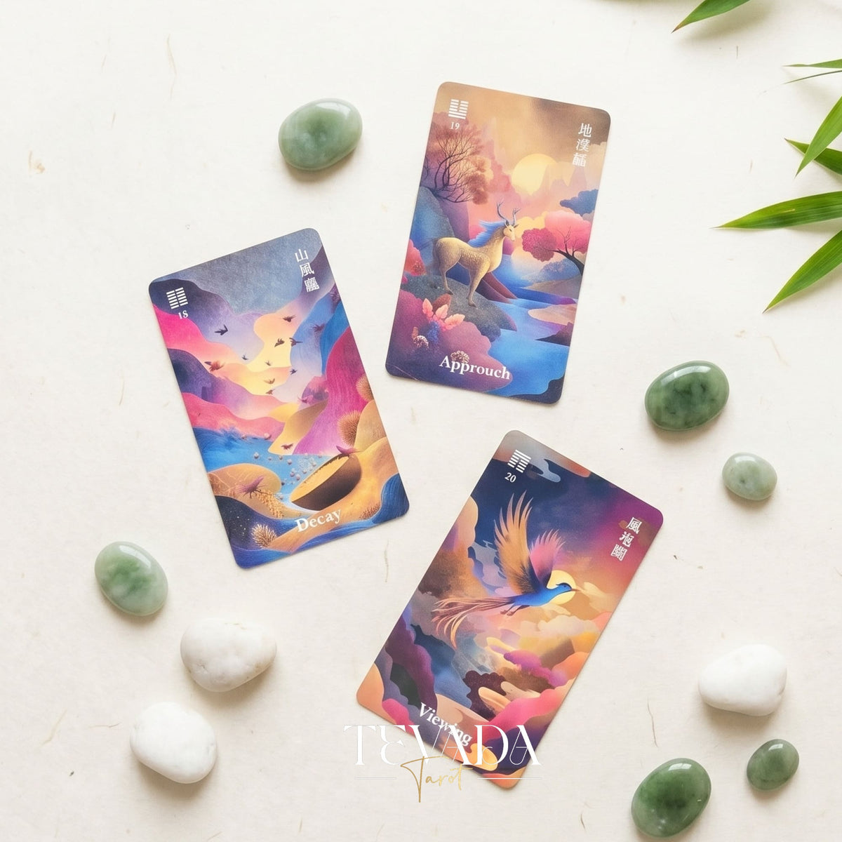 I-Ching Oracle: Horse Edition — a 64-card oracle deck fusing I-Ching divination with Three Kingdoms legends, featuring gold gilt edges and premium 400gsm matte-finish cards.