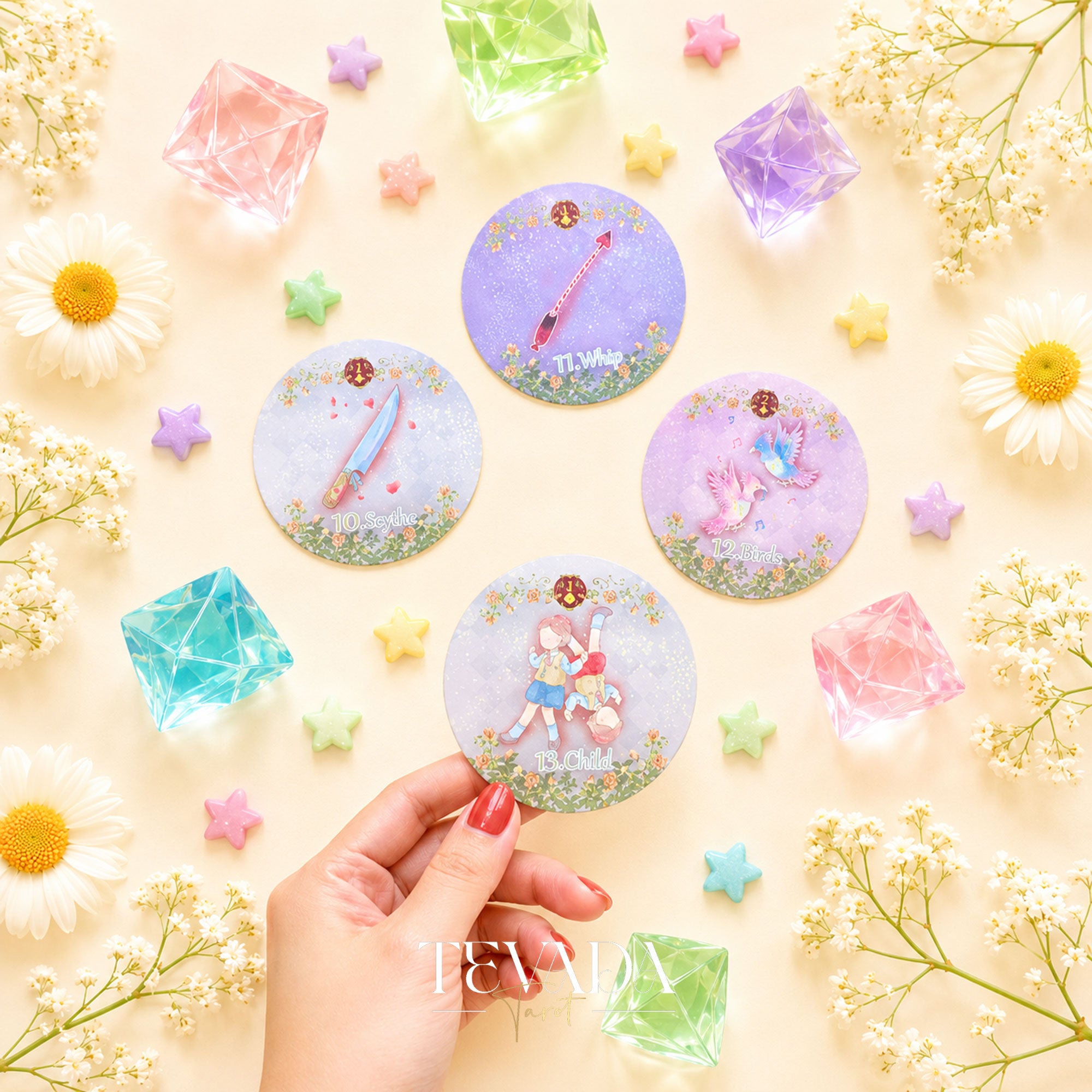 Alice’s Illusory Dream Lenormand MINI round pocket oracle cards for gentle daily reflection
