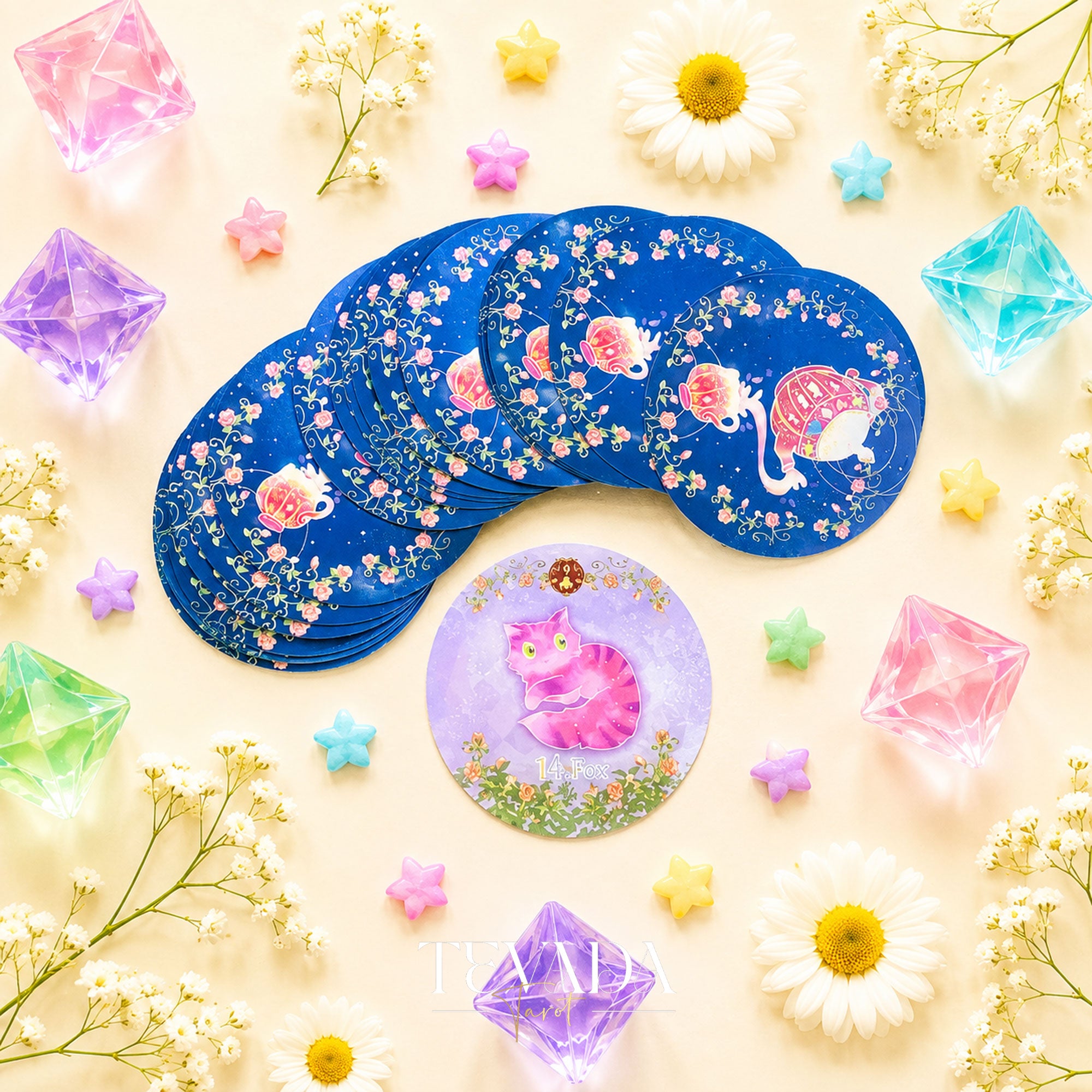 Alice’s Illusory Dream Lenormand MINI round pocket oracle cards for gentle daily reflection