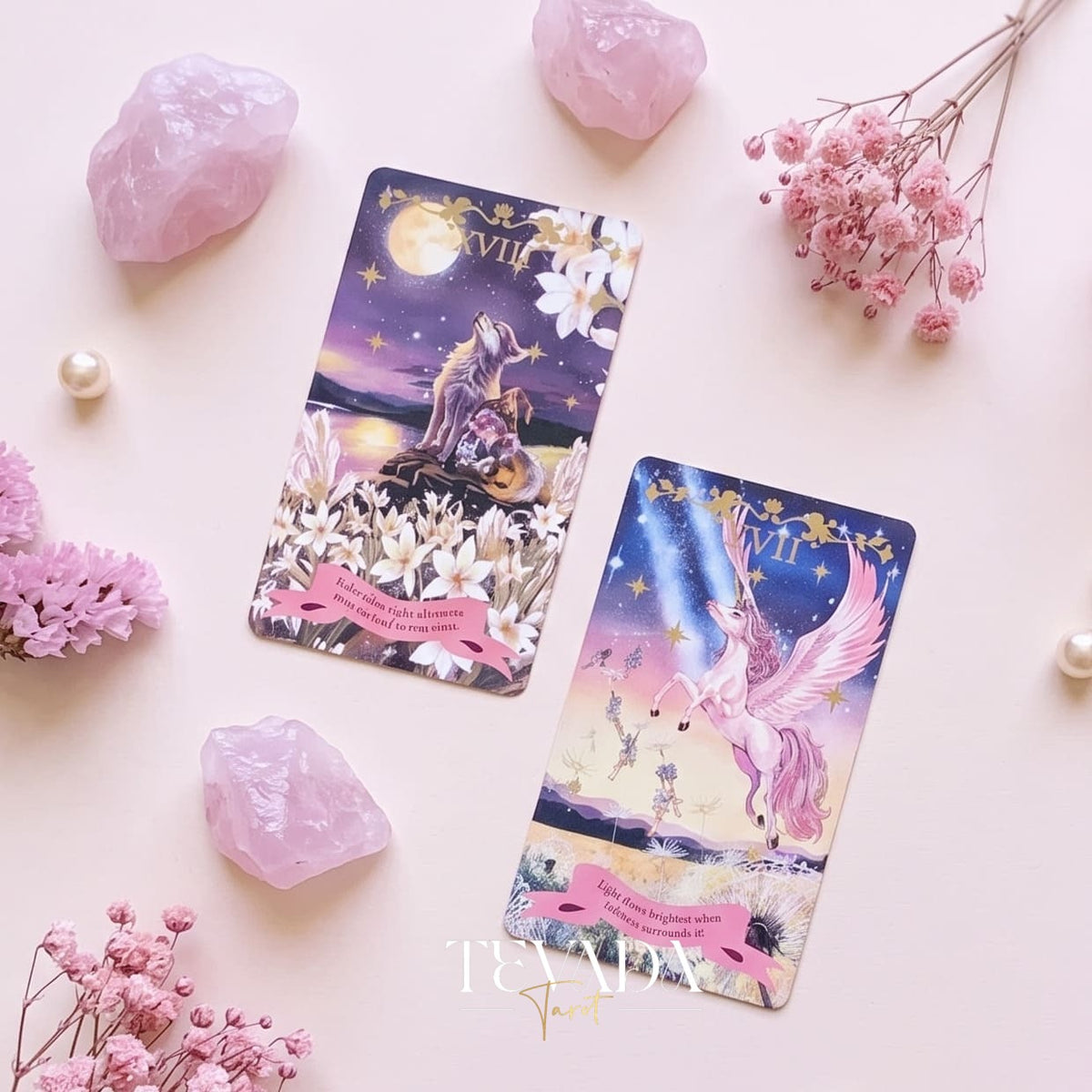 Beaming Booming Tarot & Oracle Deck featuring cute hand-drawn art for healing and intuitive guidance.