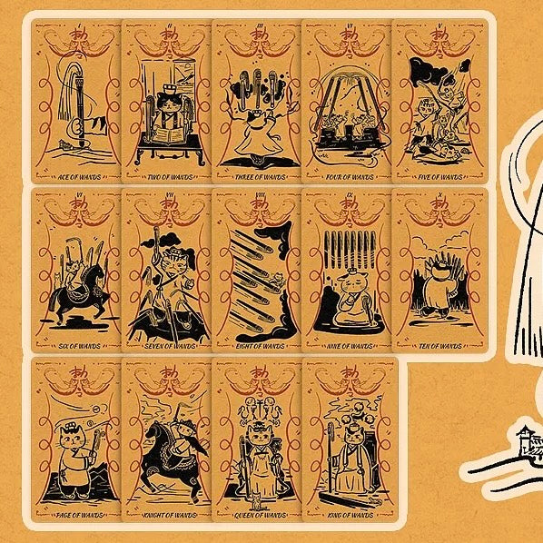 Cat Charm Tarot Deck vintage orange cat tarot cards for warm daily guidance