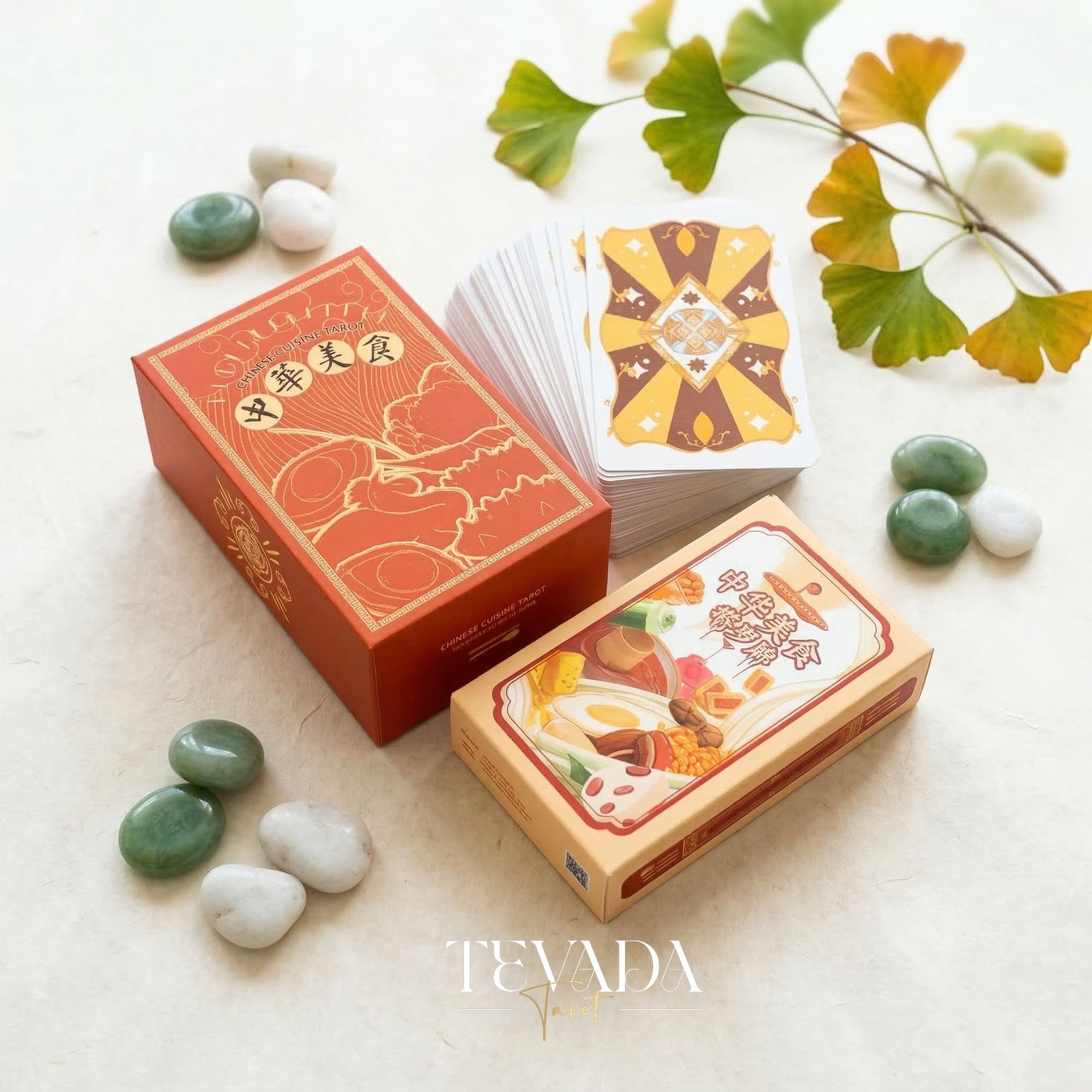 Chinese Cuisine Tarot whimsical food themed Indie Tarot cards for daily rituals and self reflection.