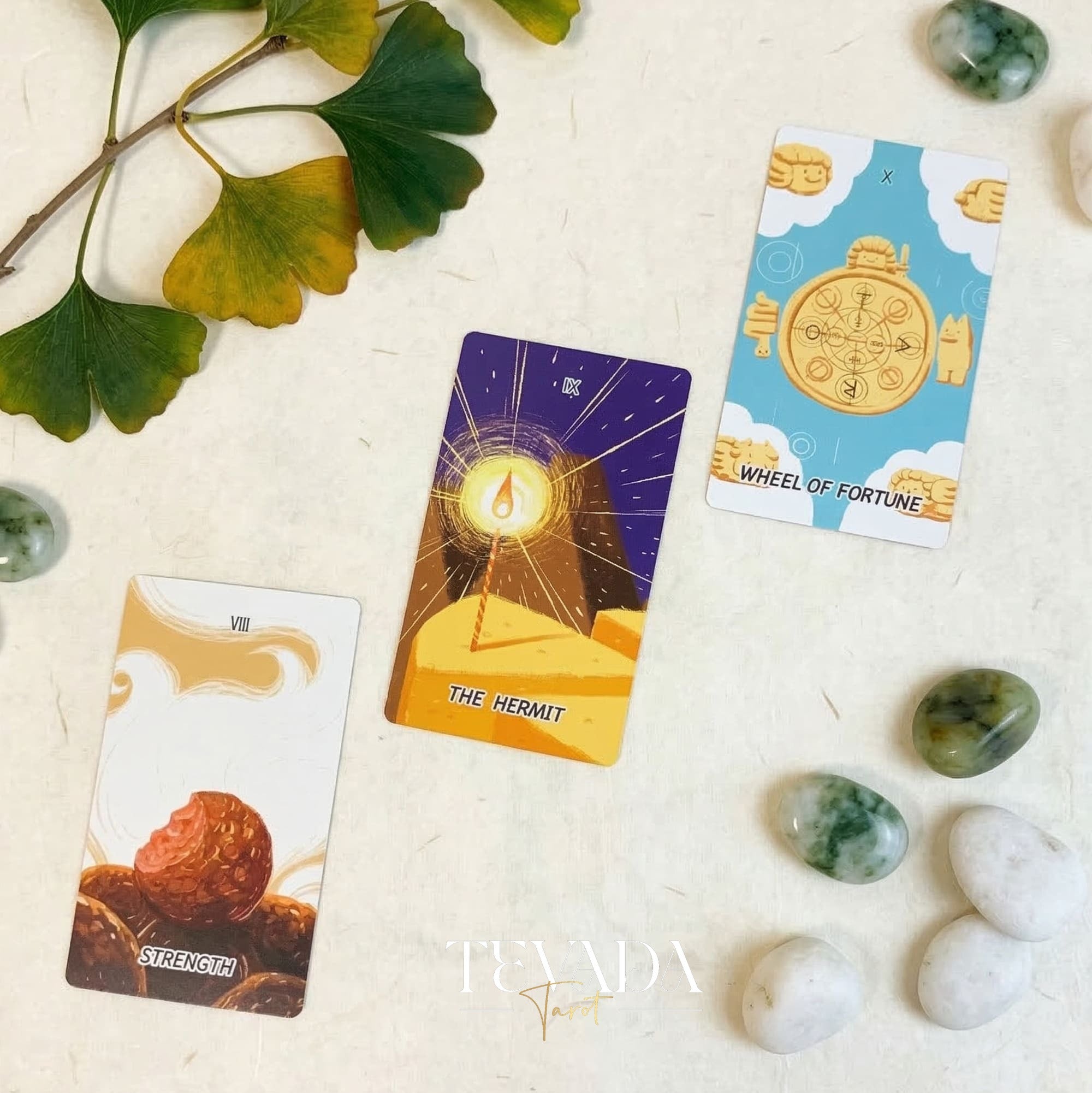 Chinese Cuisine Tarot whimsical food themed Indie Tarot cards for daily rituals and self reflection.