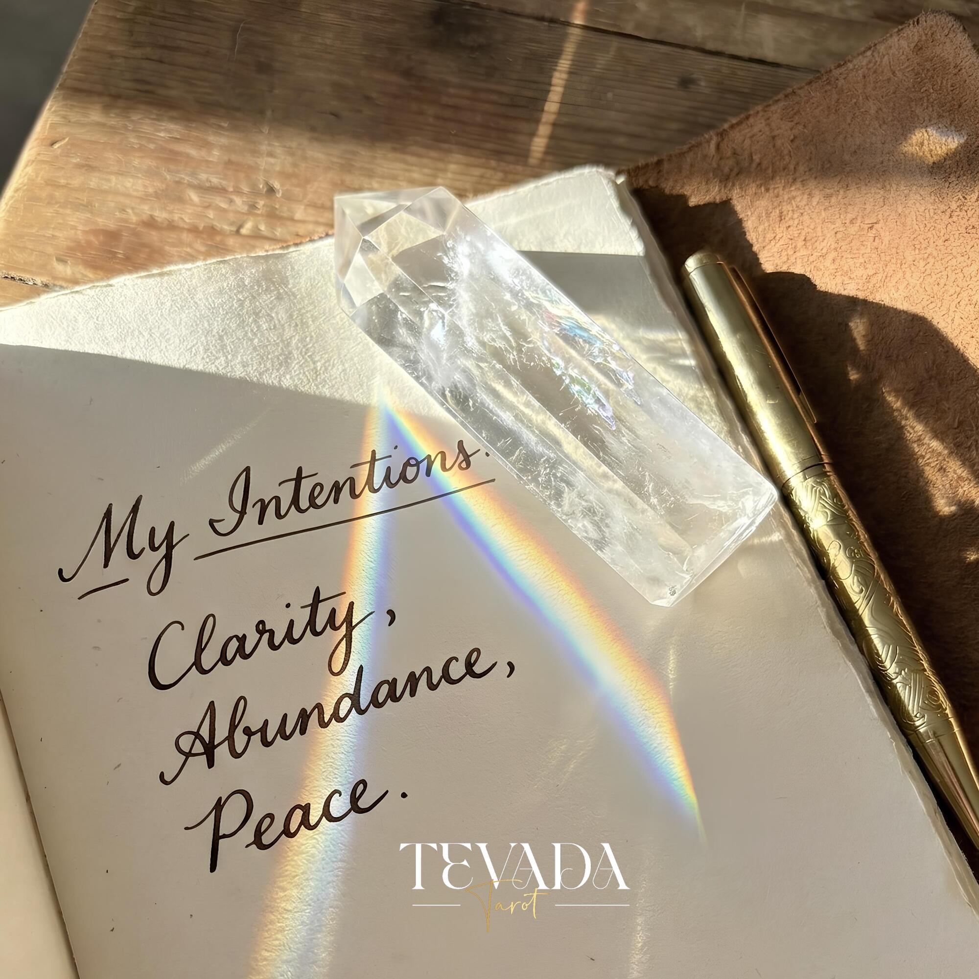 Healing Clear Quartz Point Tower natural stone for mental clarity and spiritual altar decor.