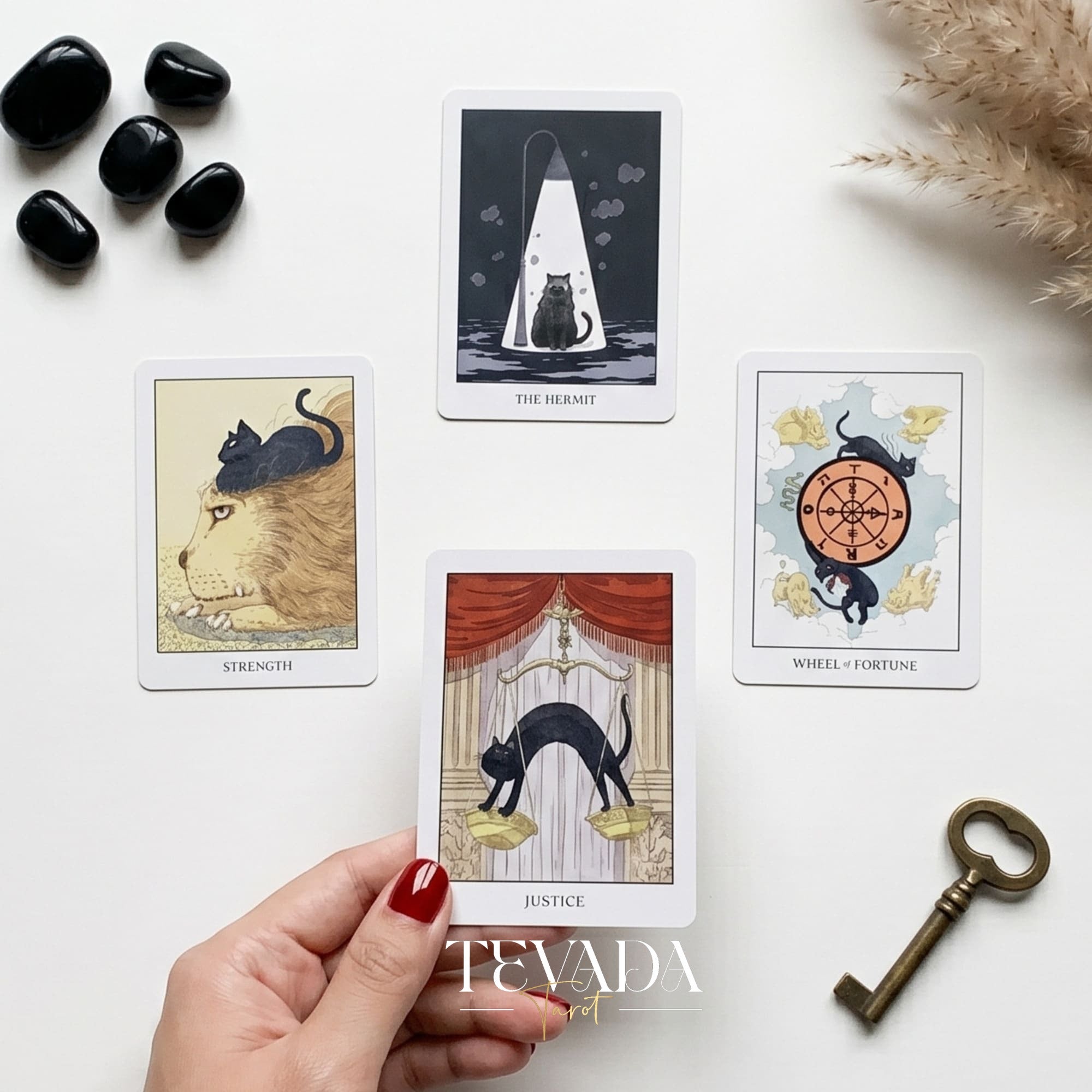 Coco Black Cat Tarot Pocket cute black cat tarot deck with gold gilded edges for playful daily readings.
