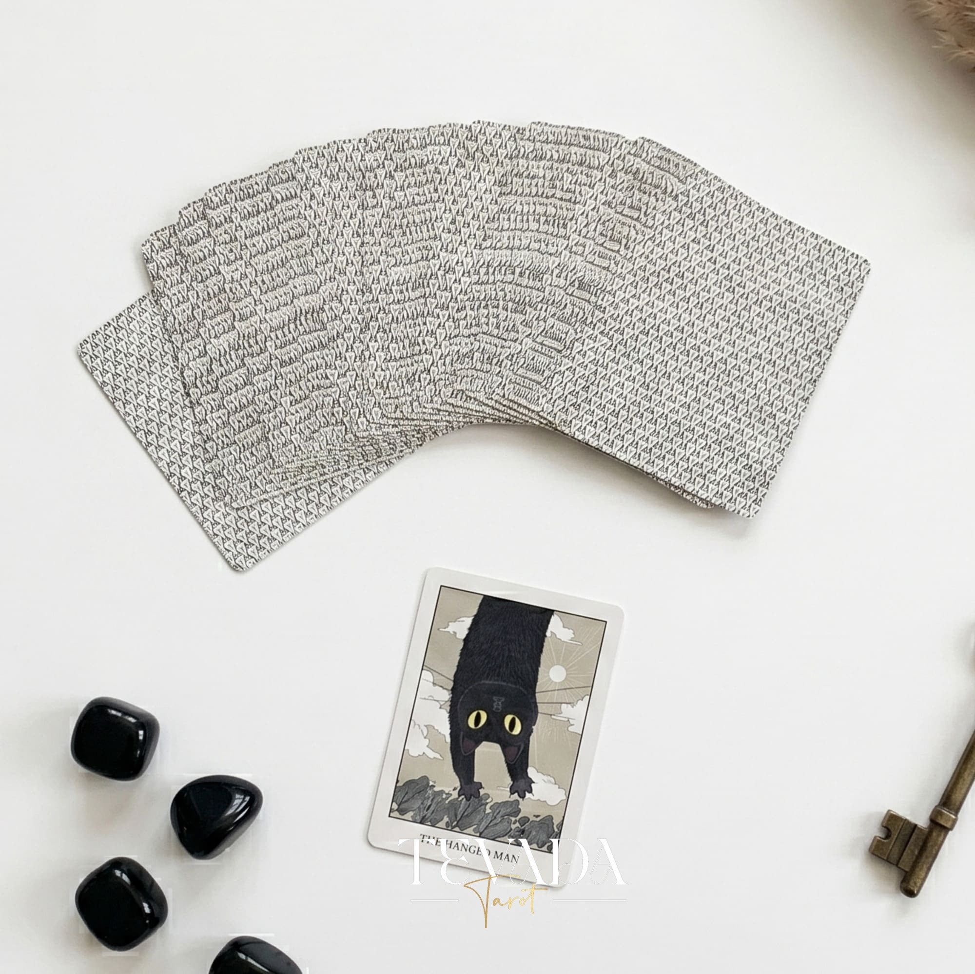 Coco Black Cat Tarot Pocket cute black cat tarot deck with gold gilded edges for playful daily readings.